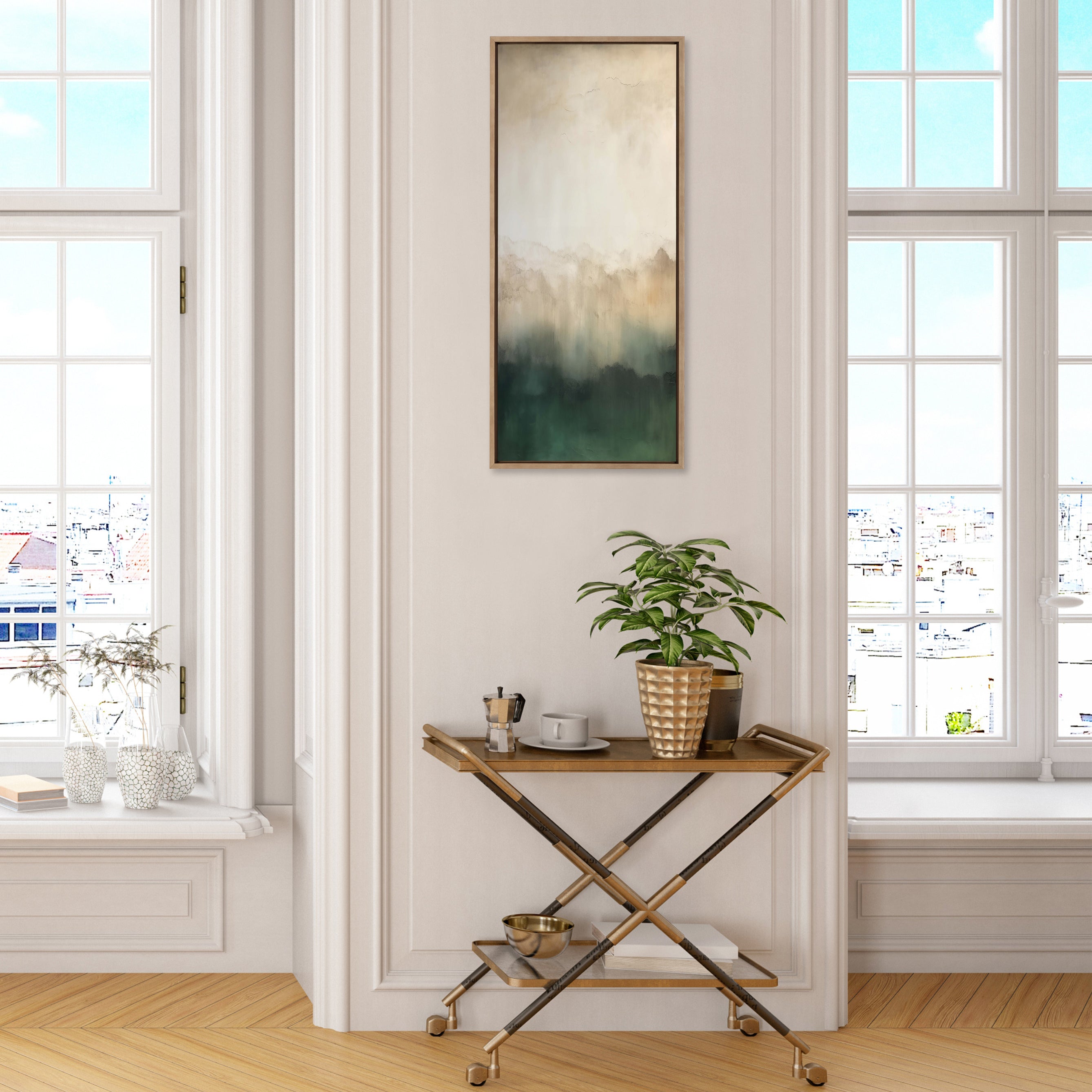 Framed Canvas 18x40 Sylvie Dark Gold 4
