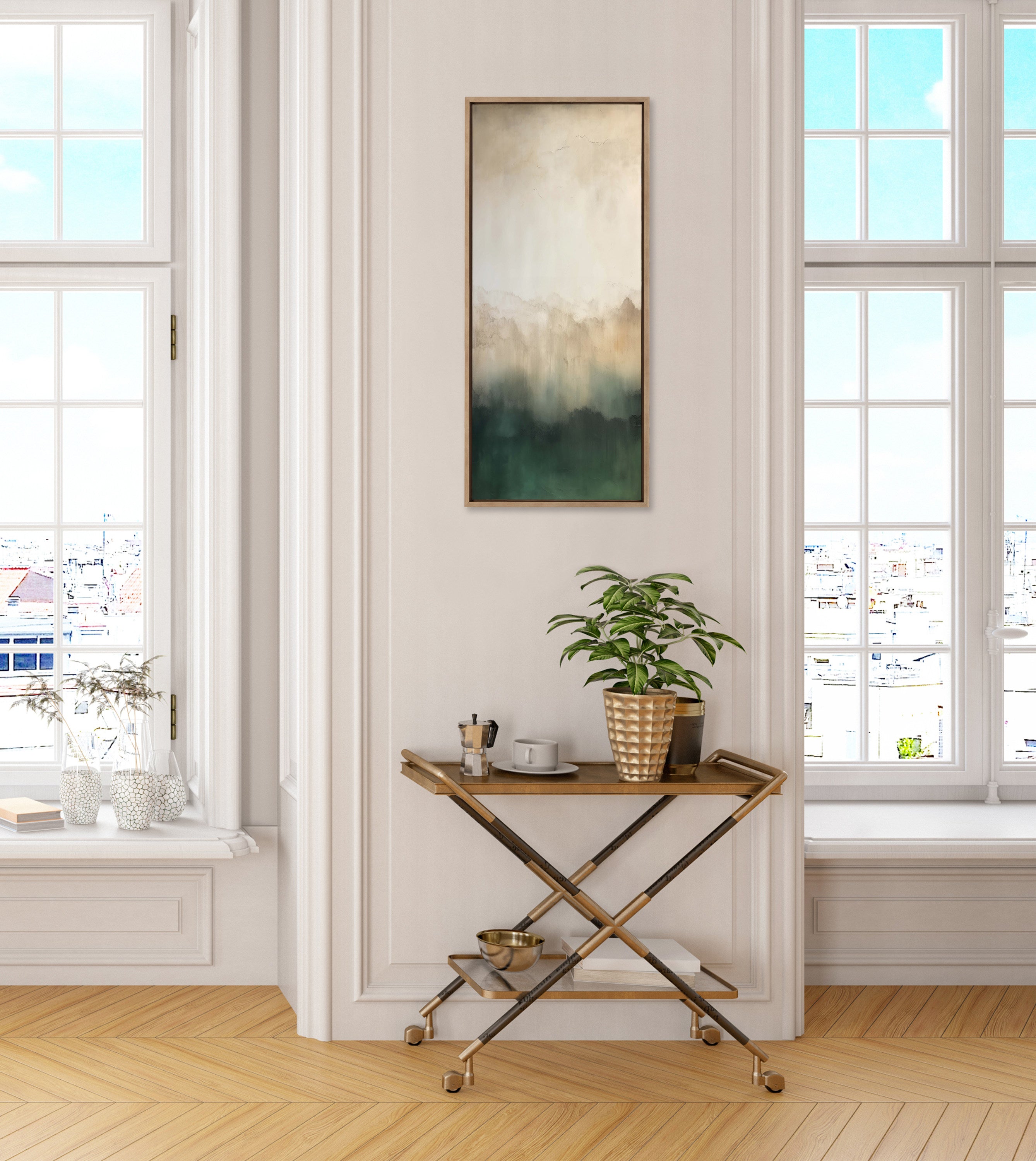 Framed Canvas 18x40 Sylvie Dark Gold 4