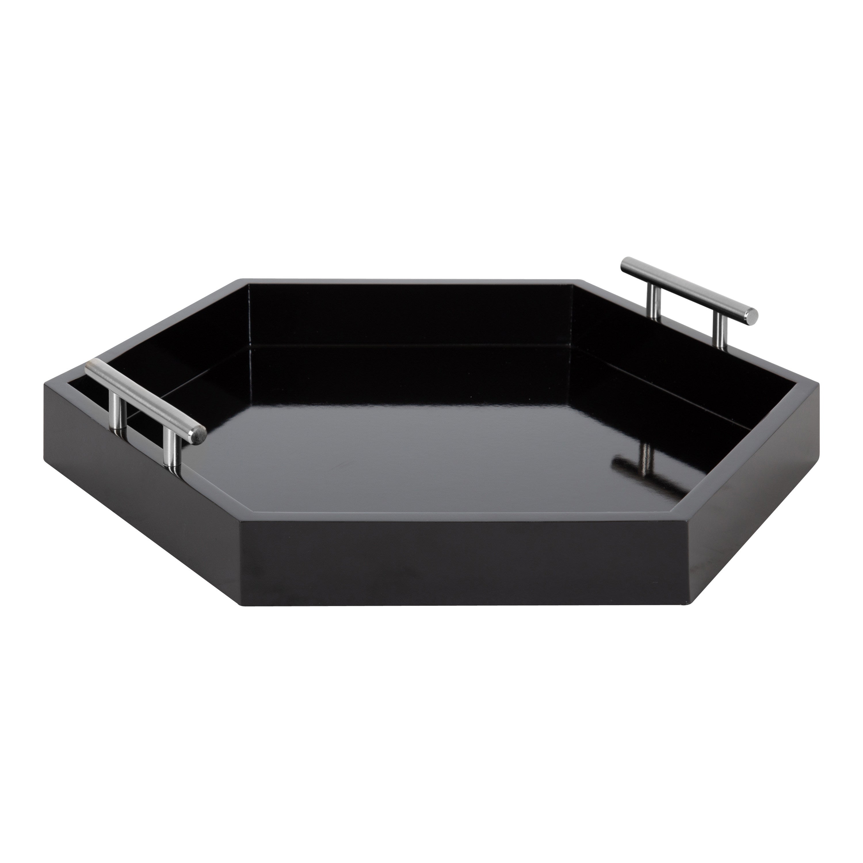 Single Tray Black Silver 18x18 1