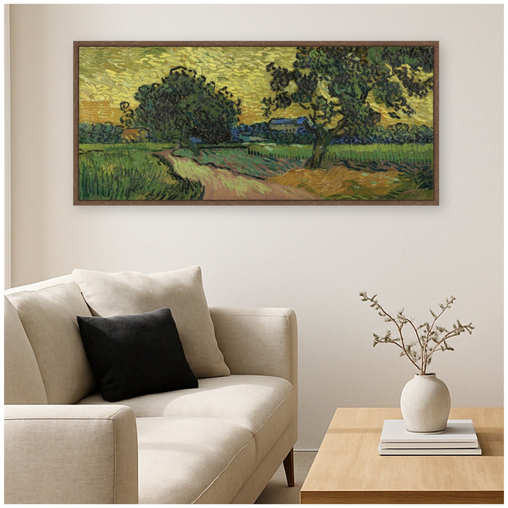 Framed Canvas 40x18 Sylvie Walnut 7