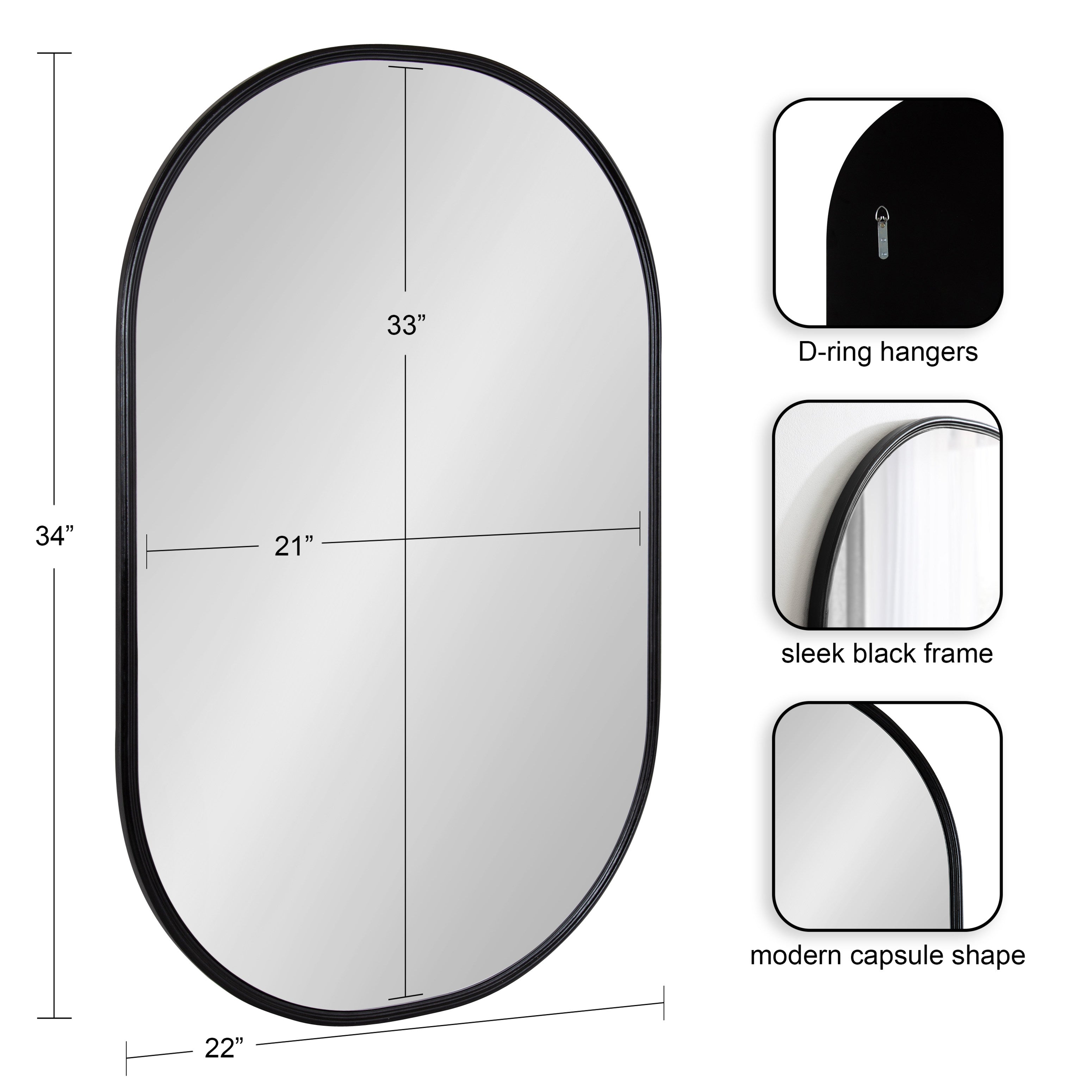 Capsule Mirror Black 22x34 2