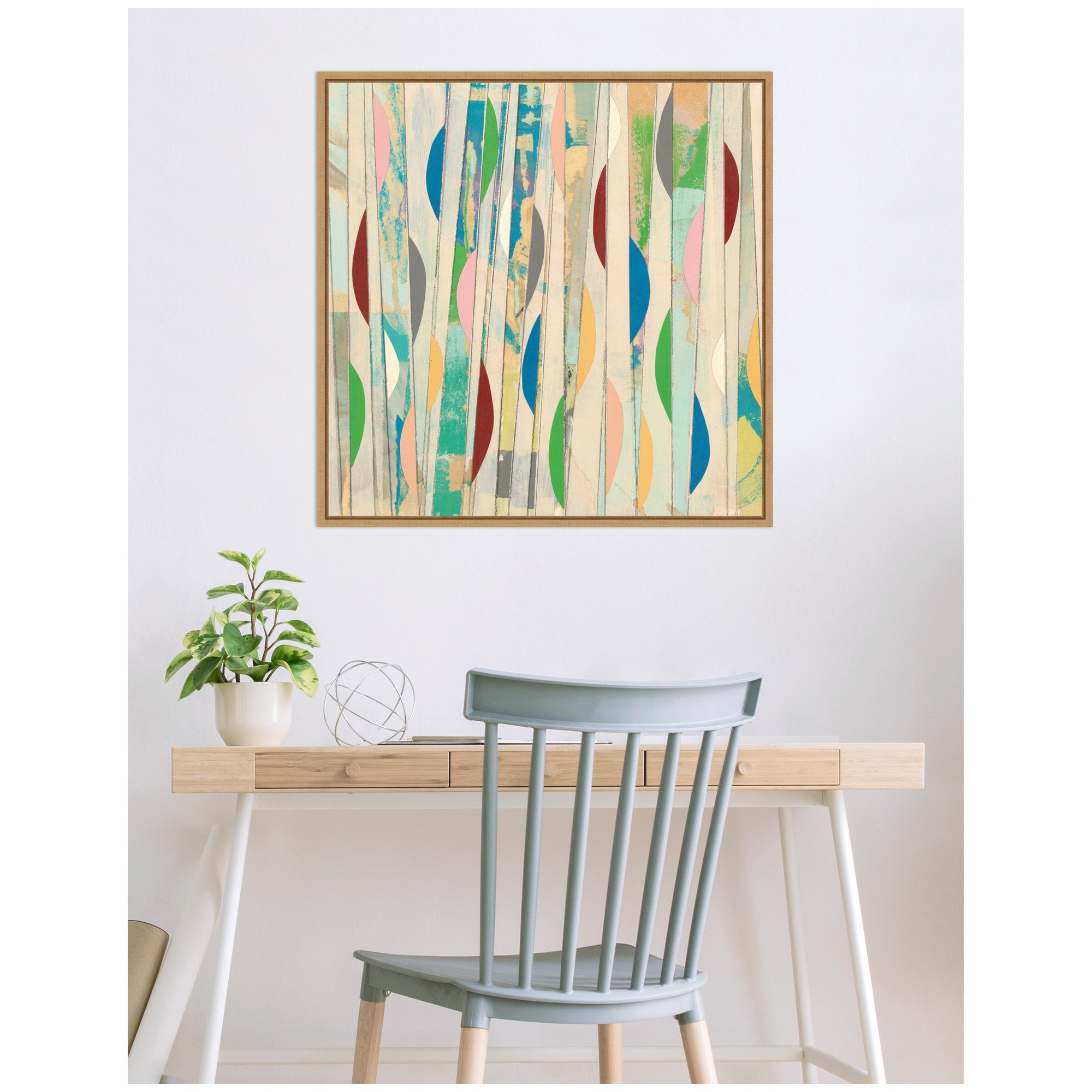 Geometric Abstract 2 FC by Felicia Dadak Framed Canvas Wall Art Print