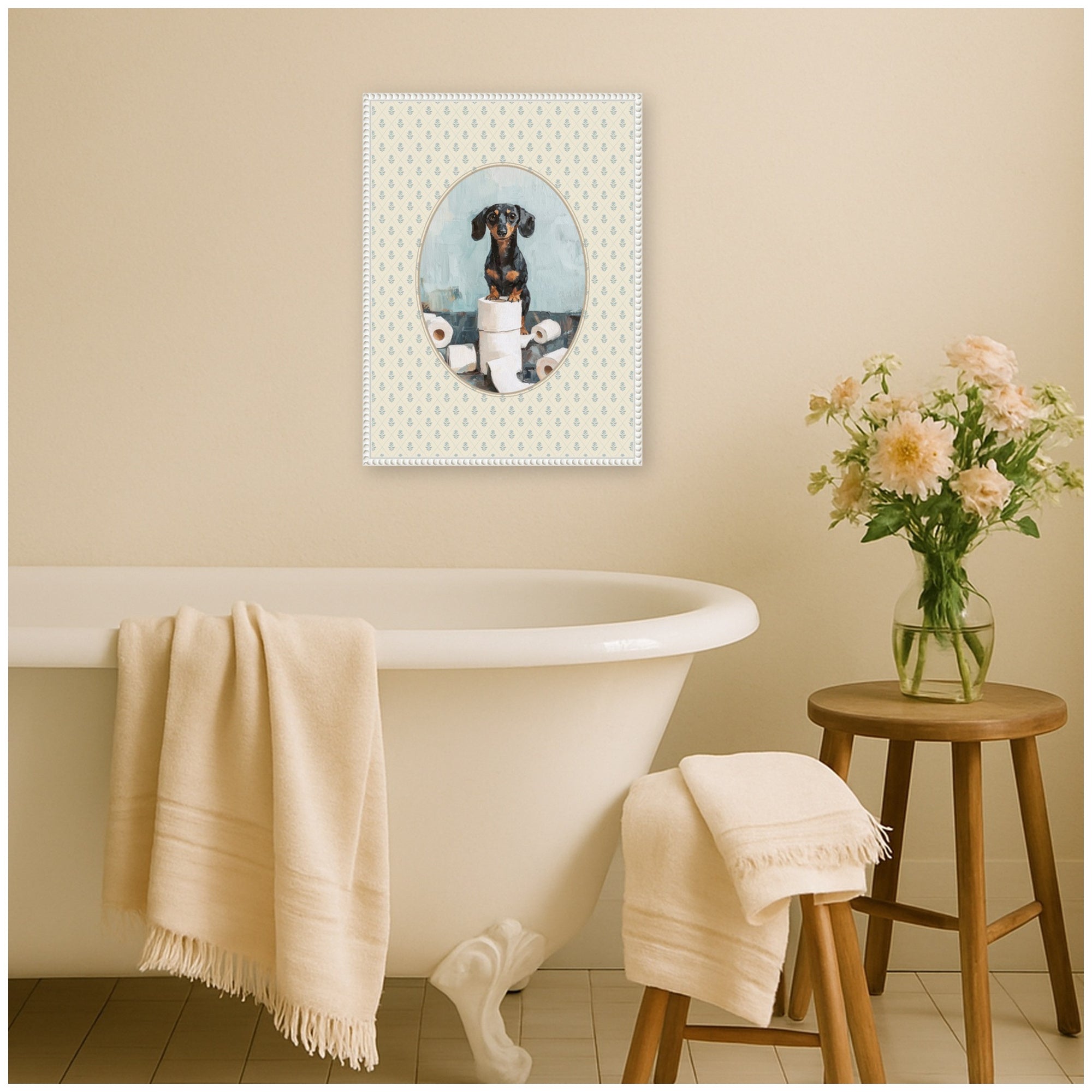 Framed Canvas 18x24 Sylvie Beaded White 7