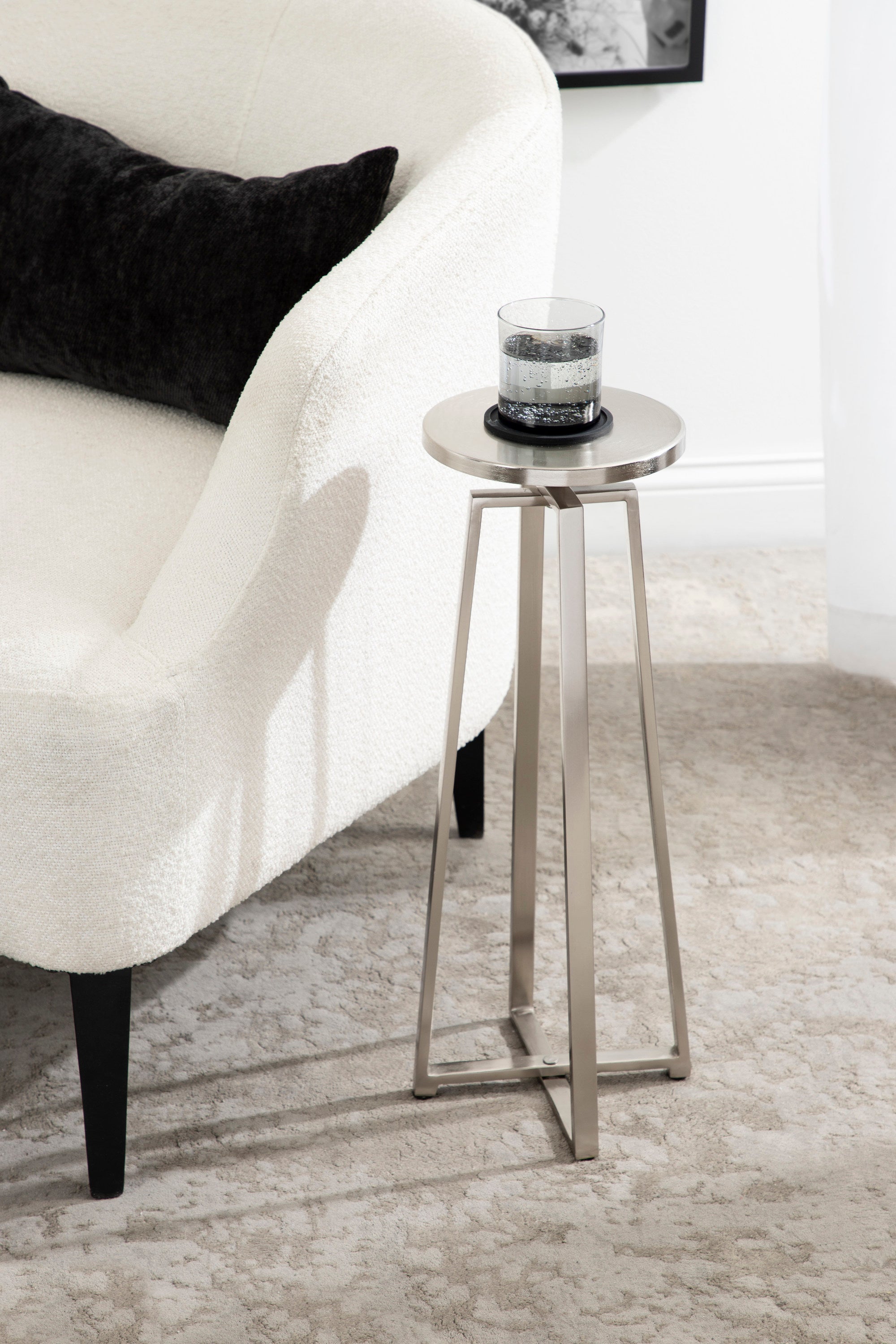 Drink Table Silver 9x9x23 7