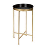 Celia Round Metal Foldable Tray Accent Table