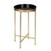 Tea Table Gold Black 14x14x26 1
