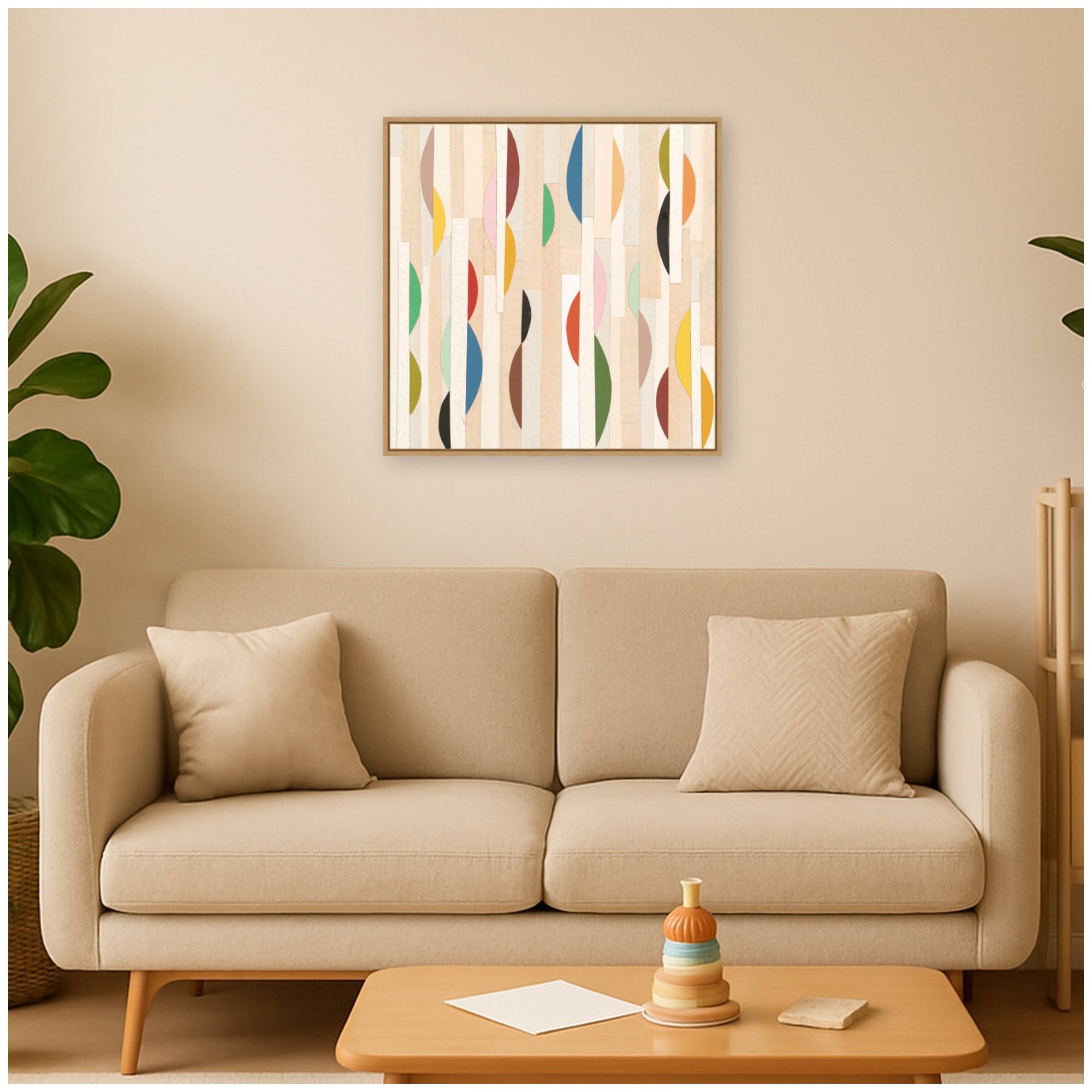 Geometric Abstract 1 FC by Felicia Dadak Framed Canvas Wall Art Print