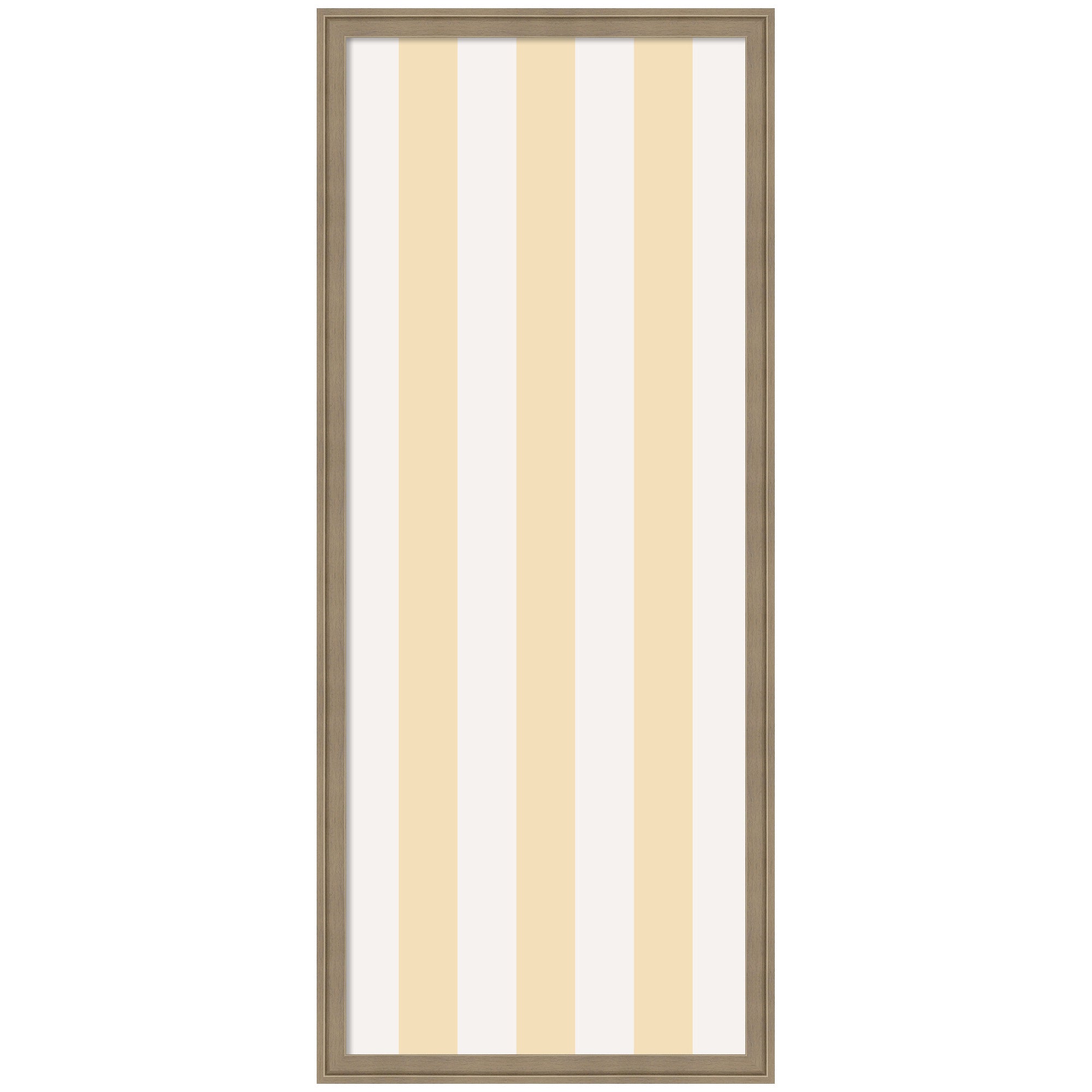 Framed Fabric Pinboard Wide Stripes Yellow Wall Organization