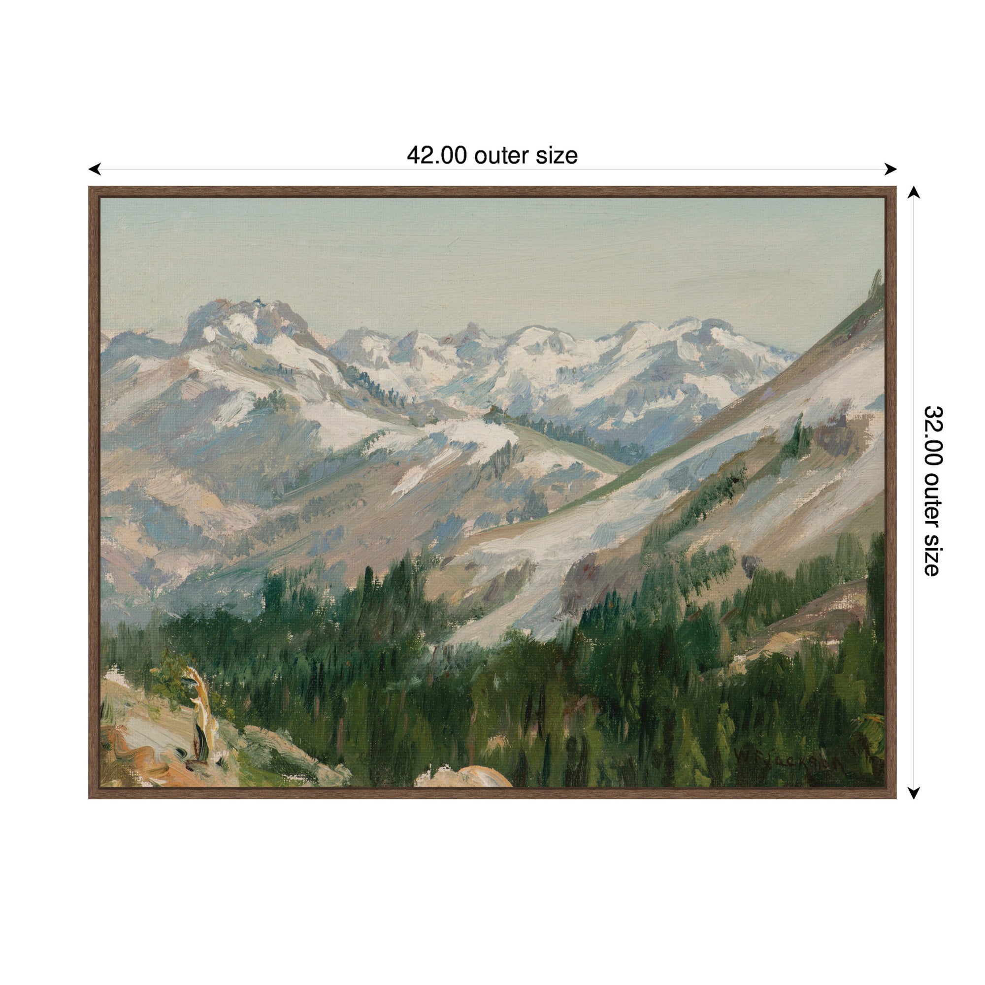 Framed Canvas Sylvie Walnut 42x32 2