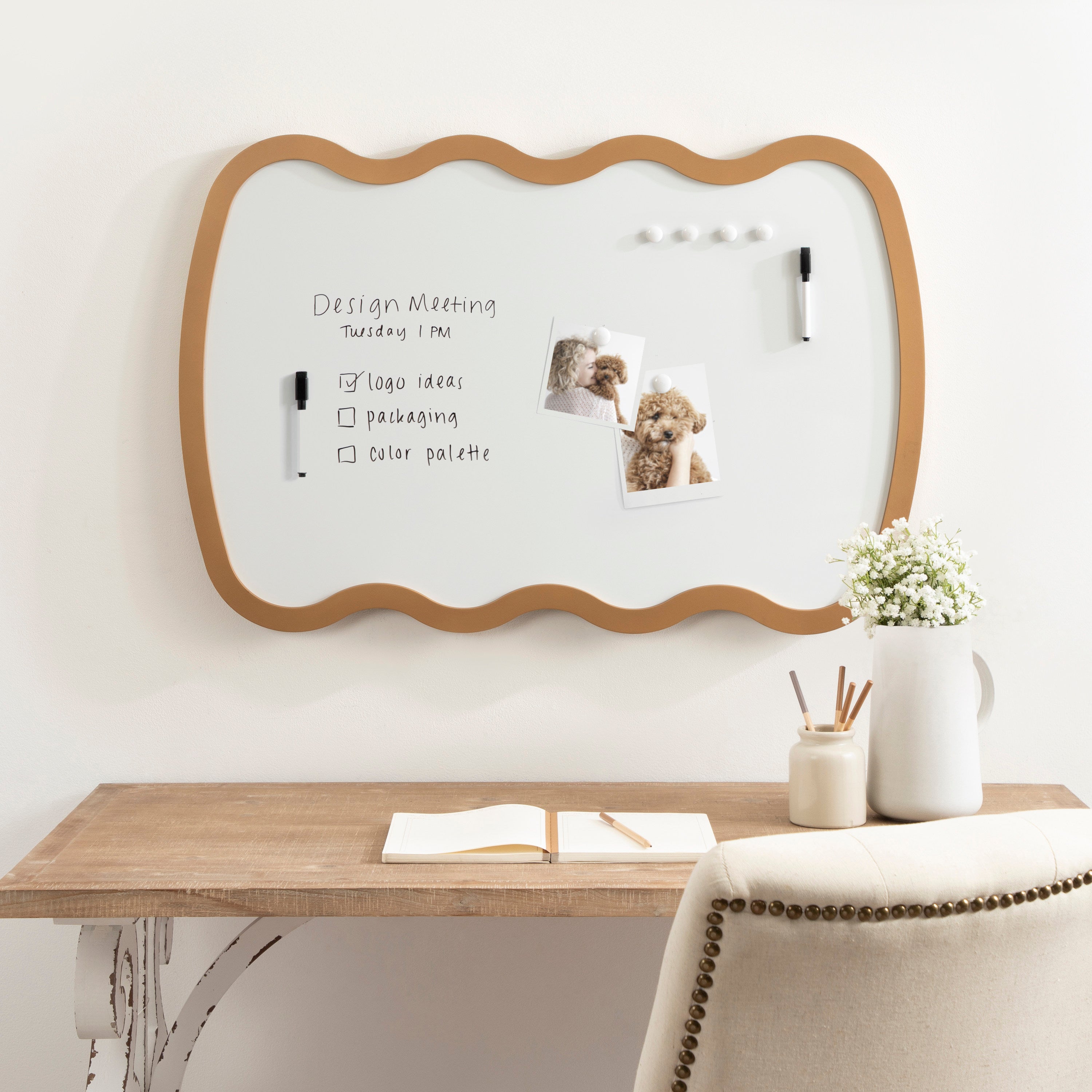 Holbrook Wavy Magnetic Dry Erase Board
