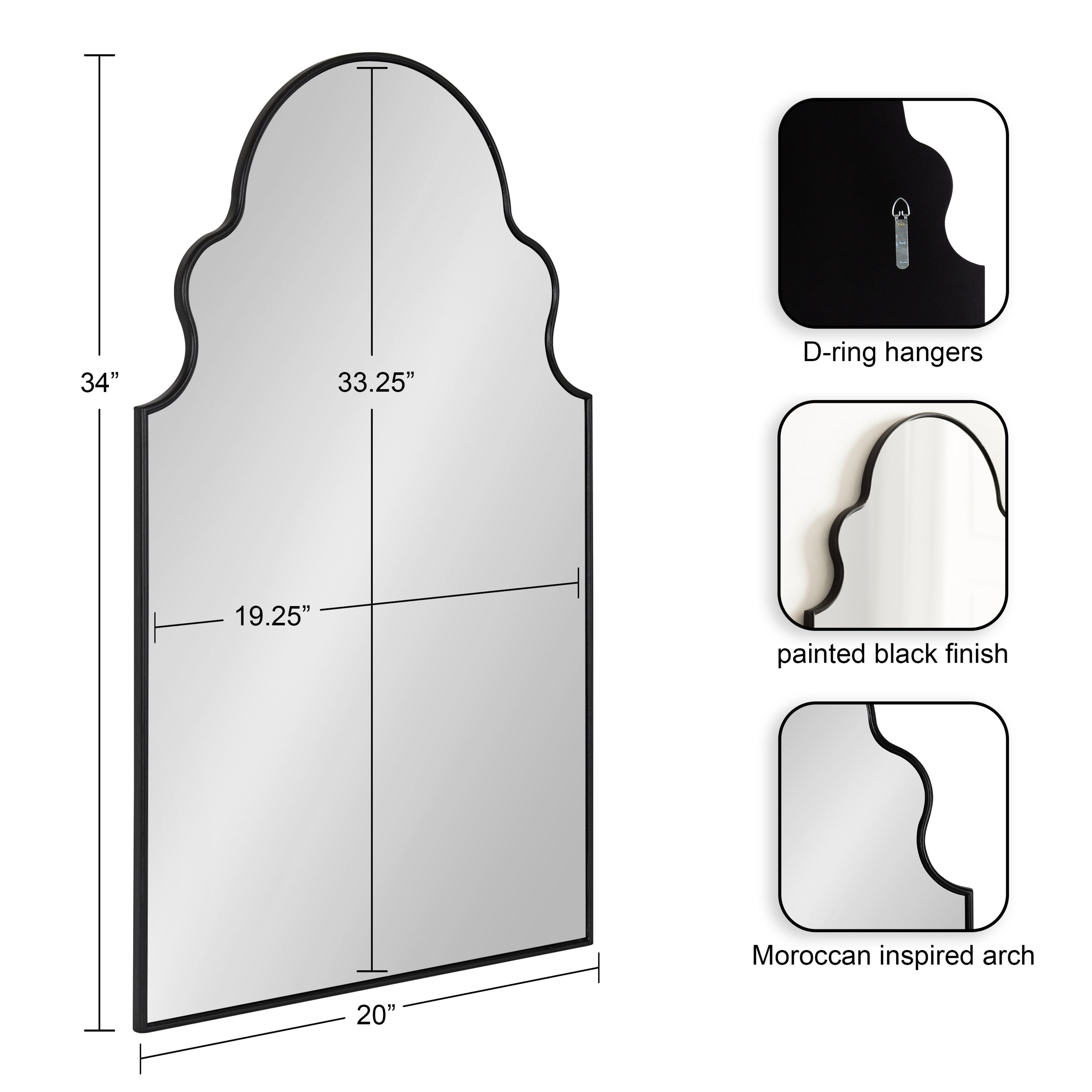 Vania Moroccan Arch Wall Mirror