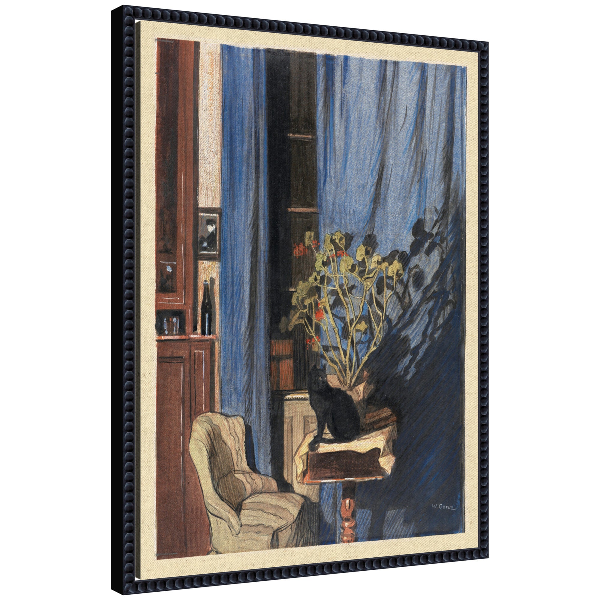 Framed Canvas 18x24 Sylvie Beaded Black 1