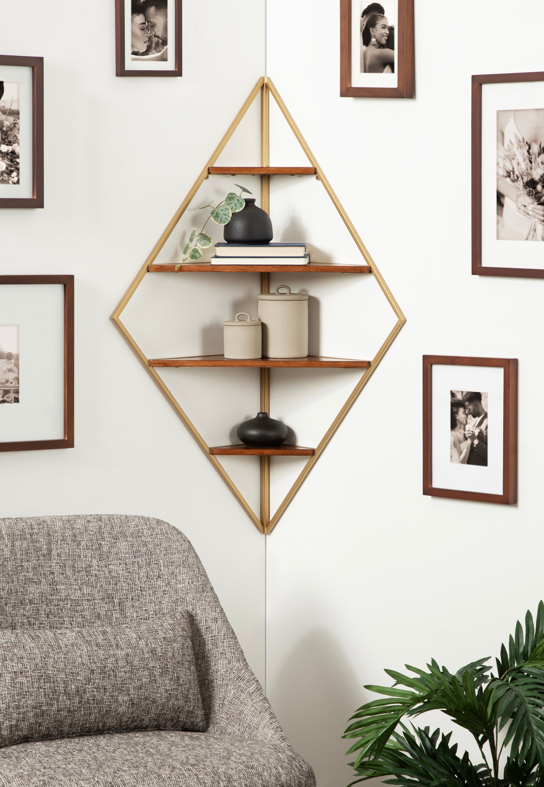Accent Shelf Walnut Brown 24x17x38 6