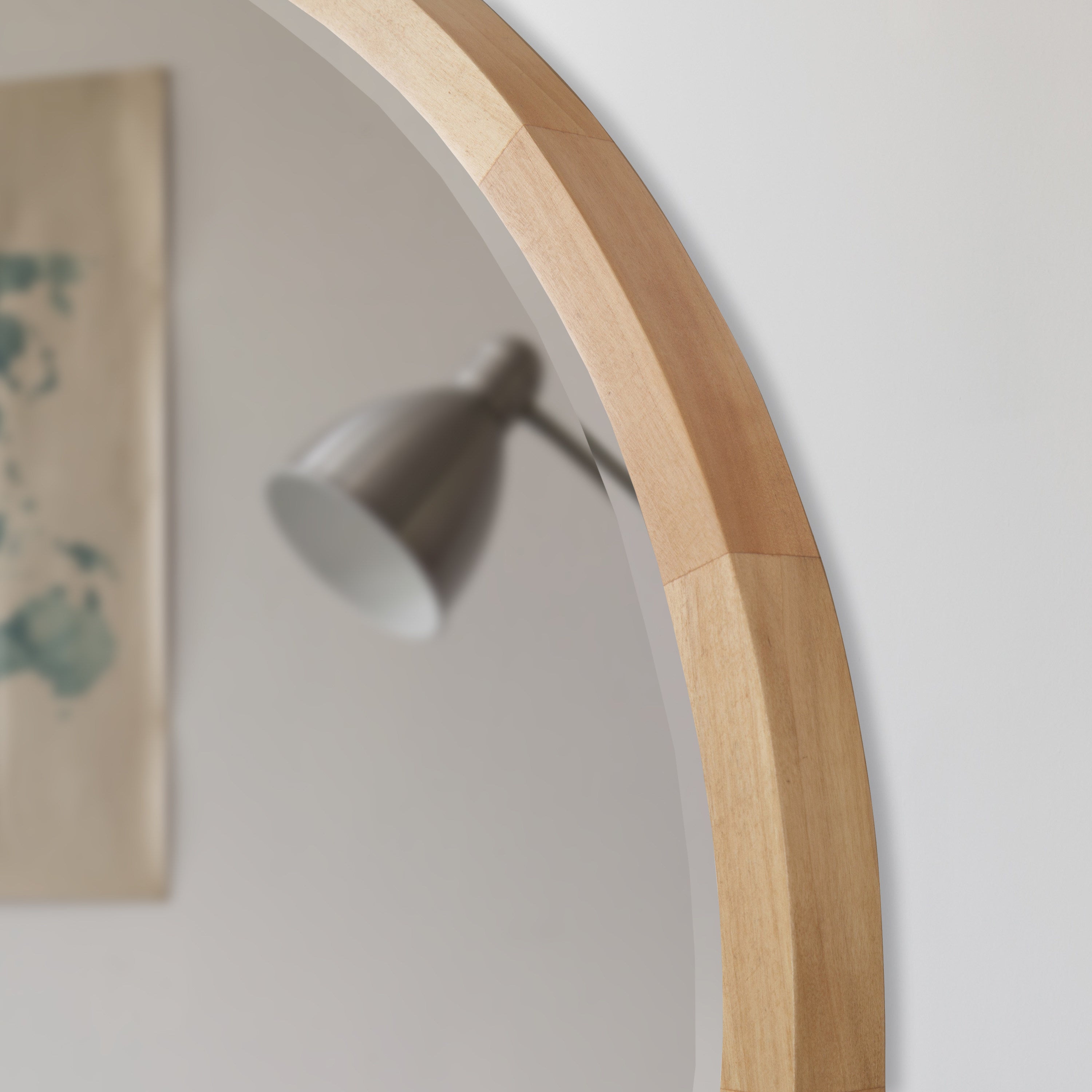 McLean Round Wood Framed Wall Mirror