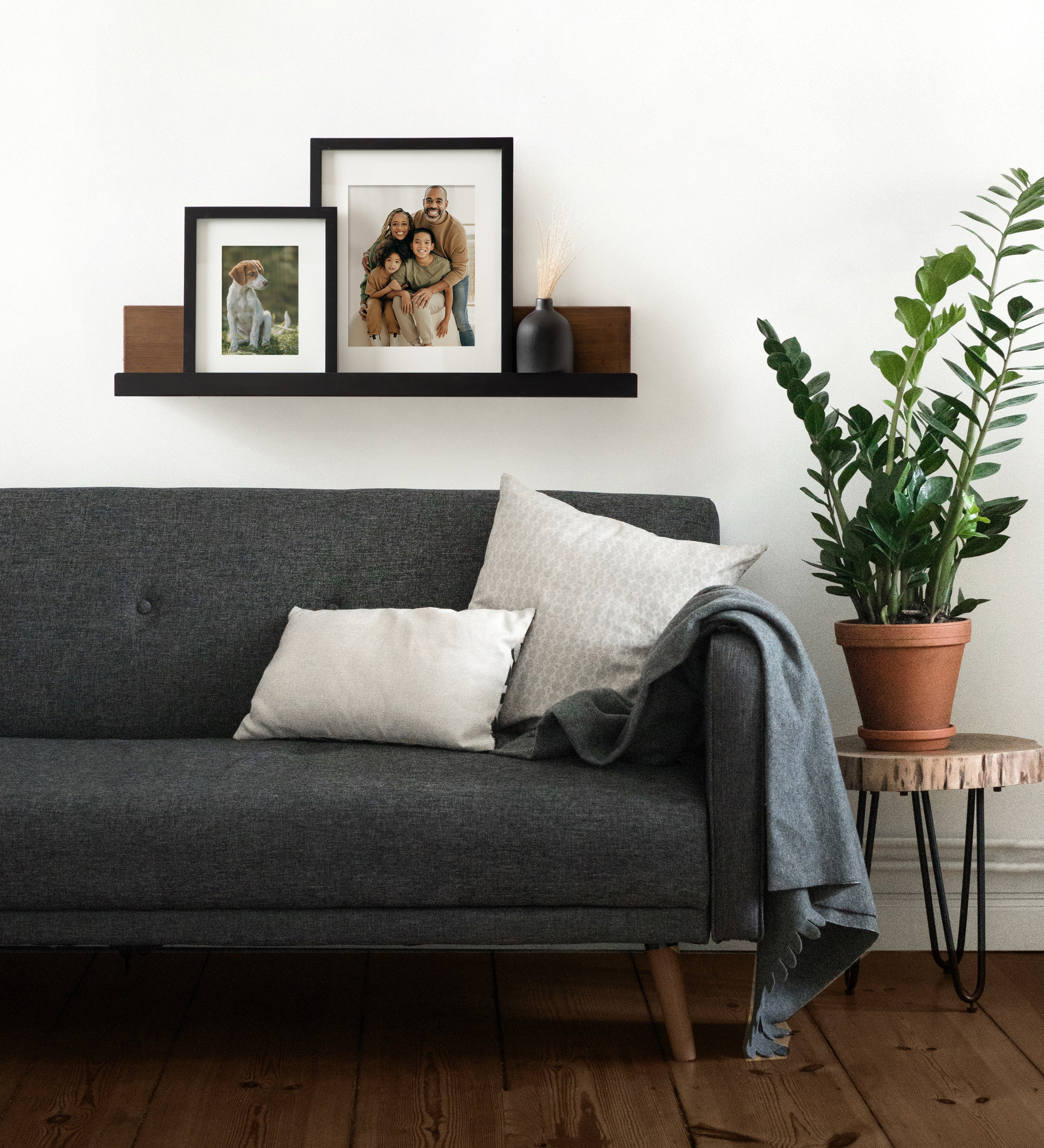 Floating Shelf Walnut Brown Black 30x4 6