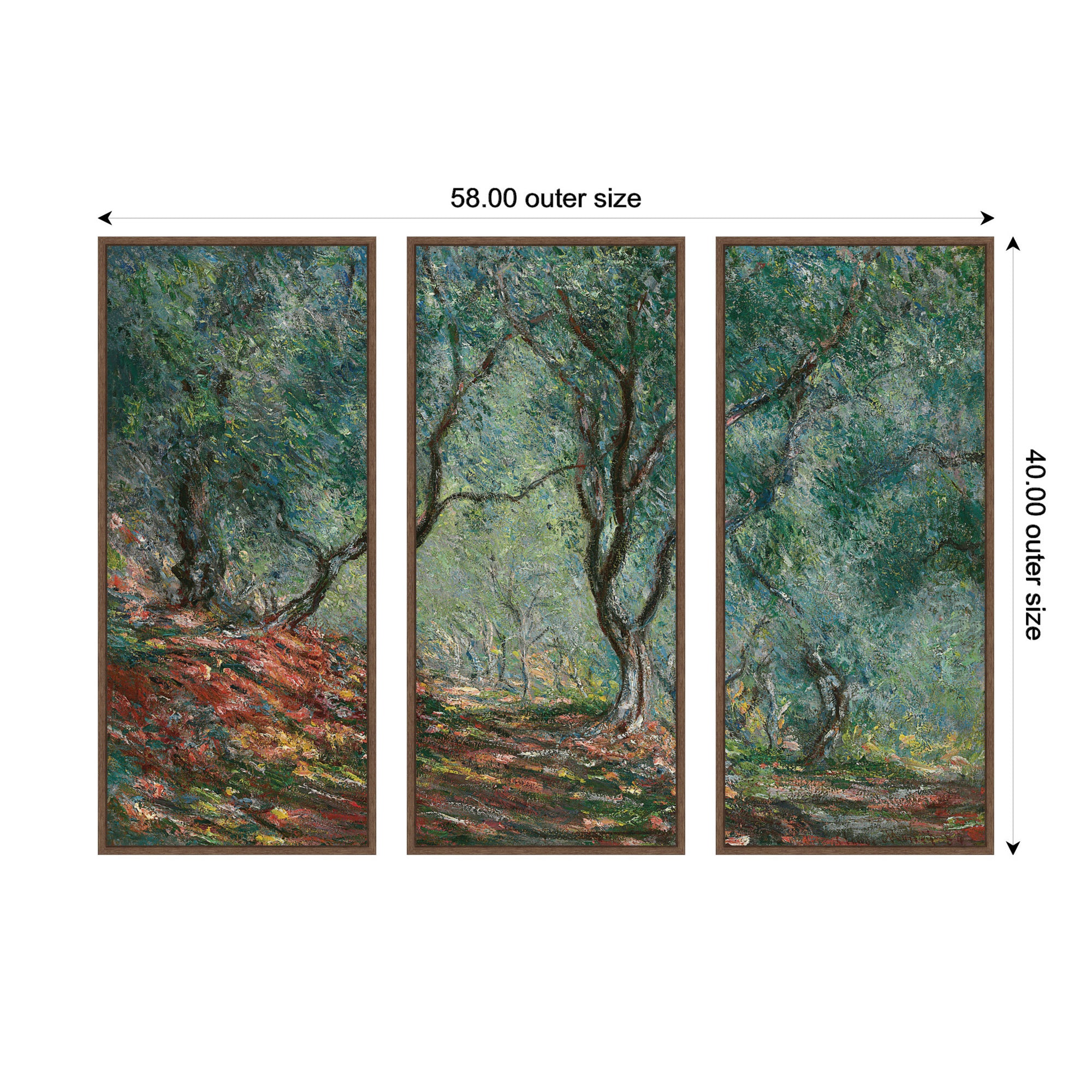 Art Set 3 Piece Set 18x40 Sylvie Walnut 2