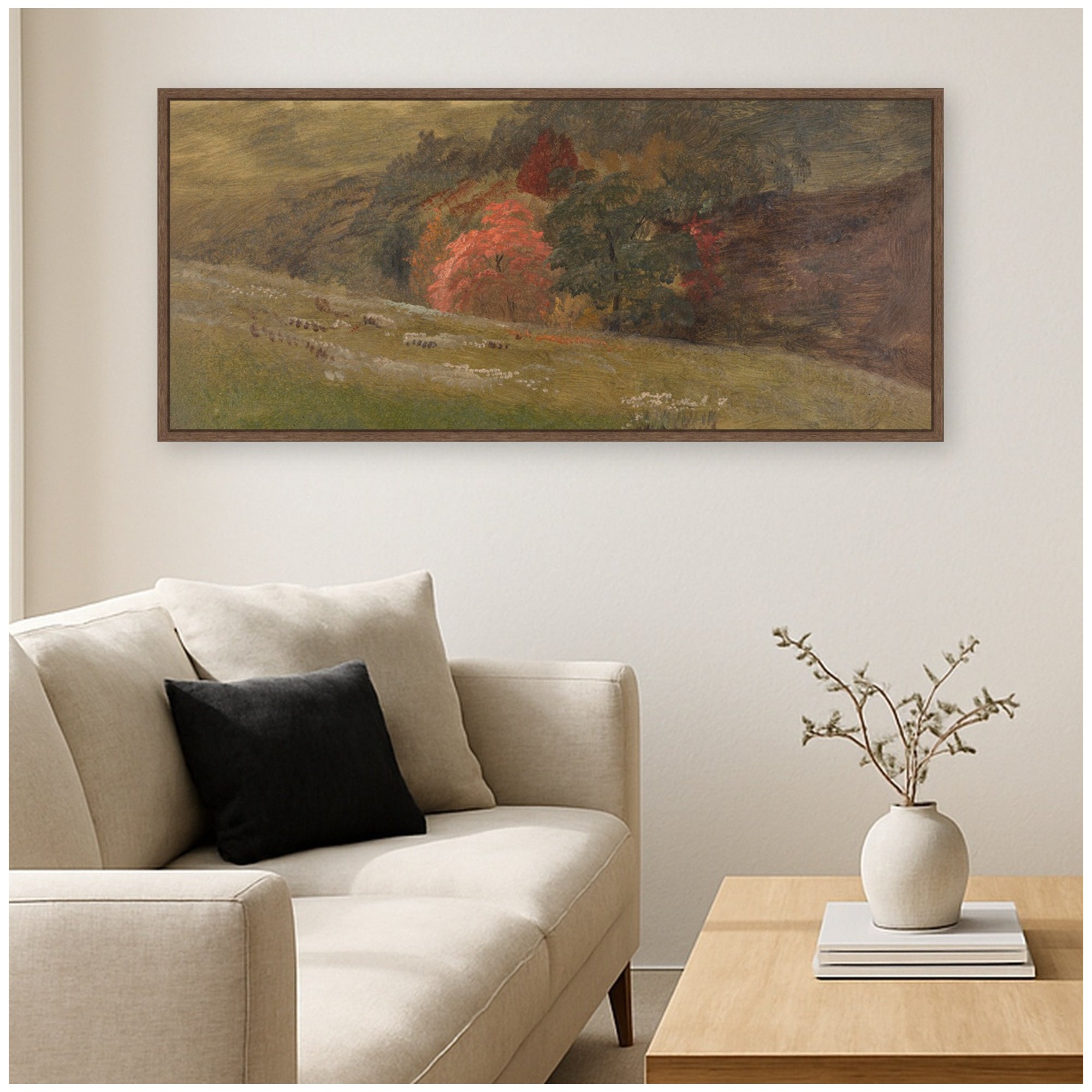Framed Canvas 40x18 Sylvie Walnut 6