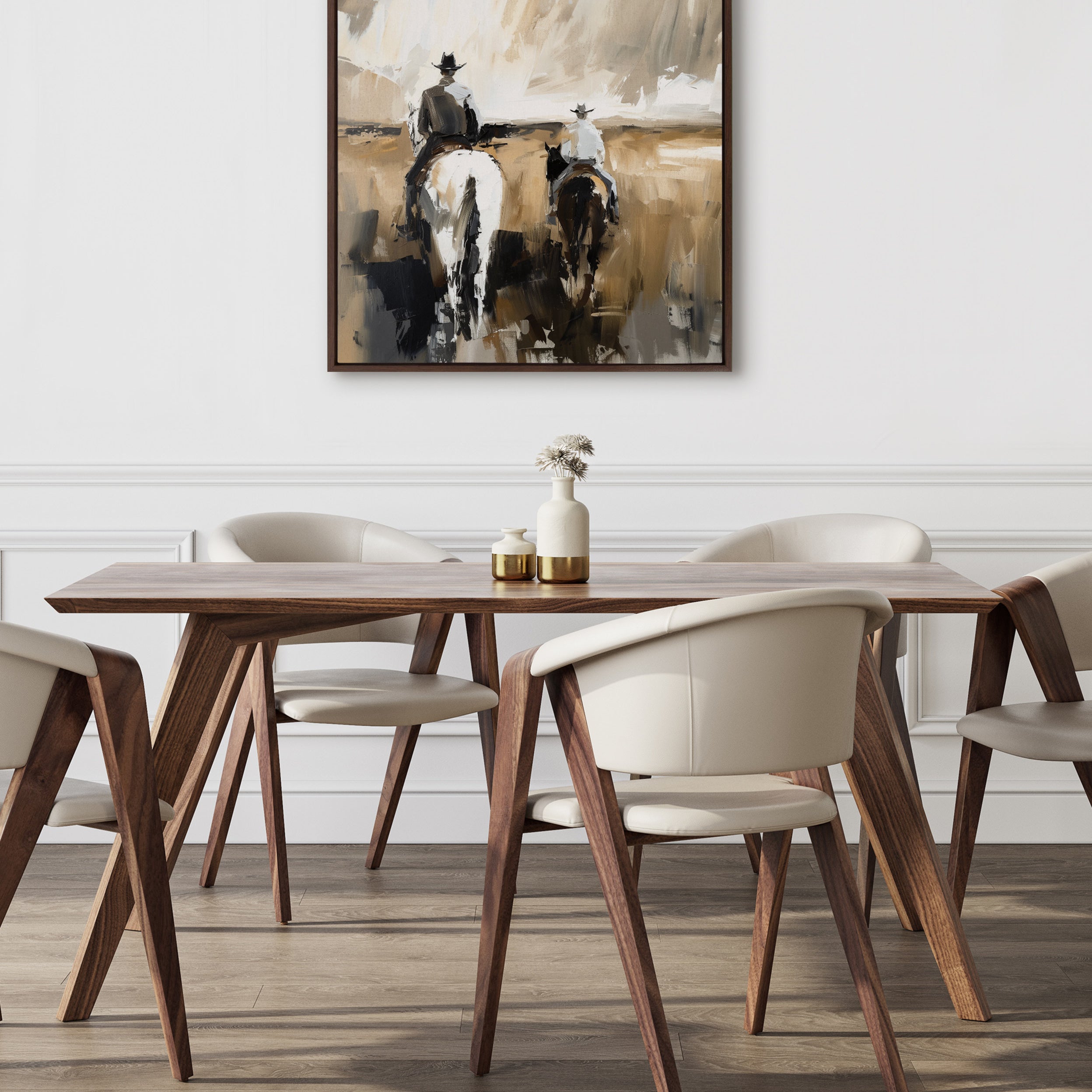Framed Canvas 30x30 Sylvie Walnut 5
