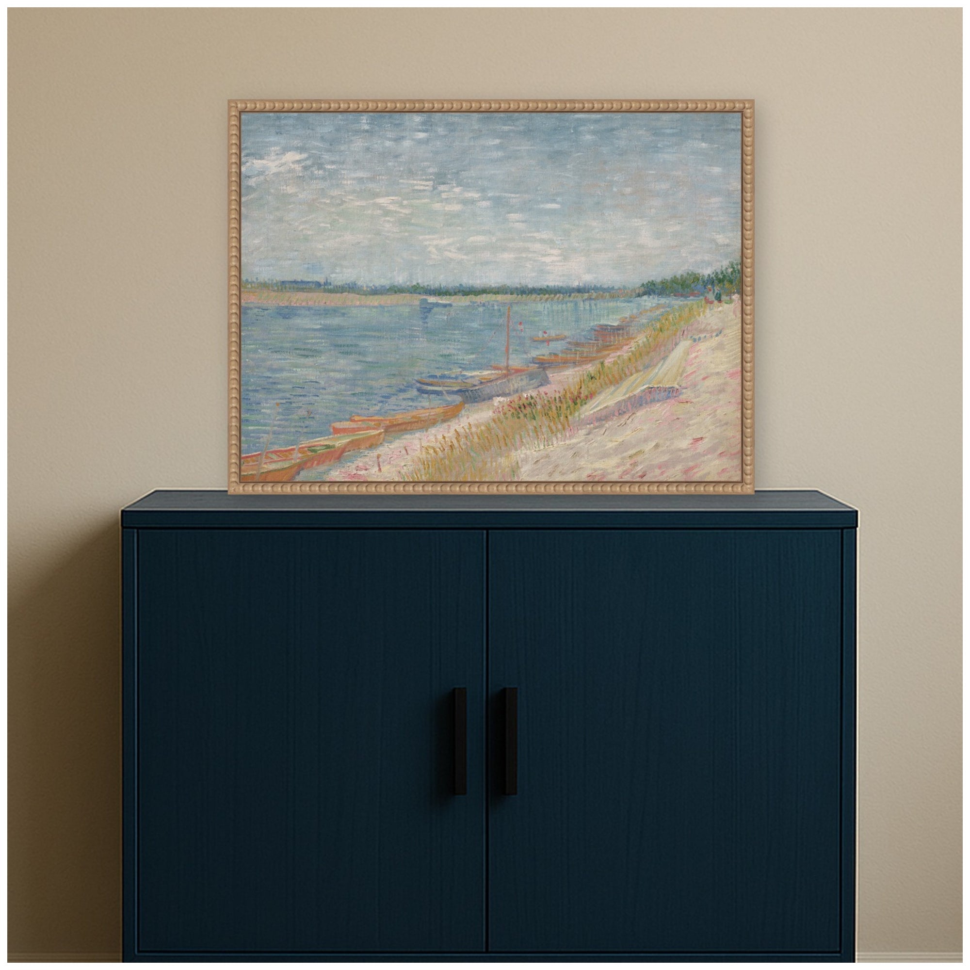Framed Canvas Sylvie Beaded Rustic Natural 24x18 6