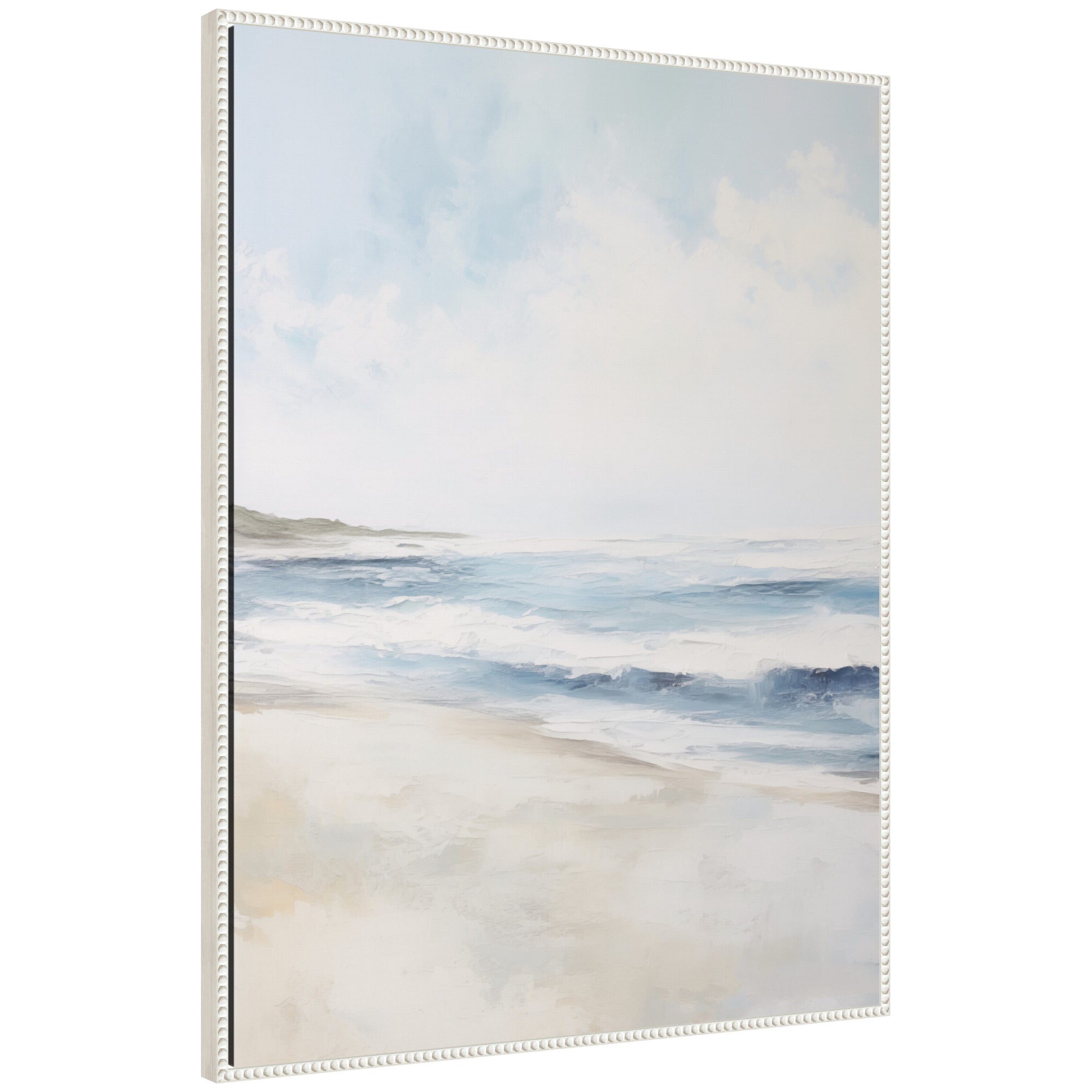 Framed Canvas 32x42 Sylvie Beaded White 1