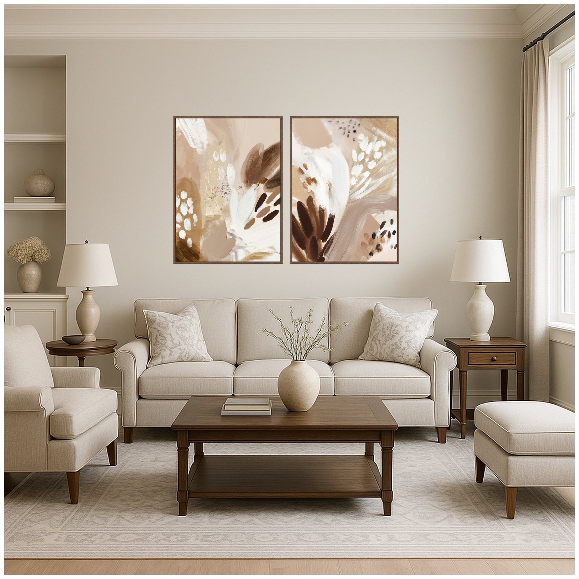 Art Set 2 Piece Set 28x38 Sylvie Walnut 5