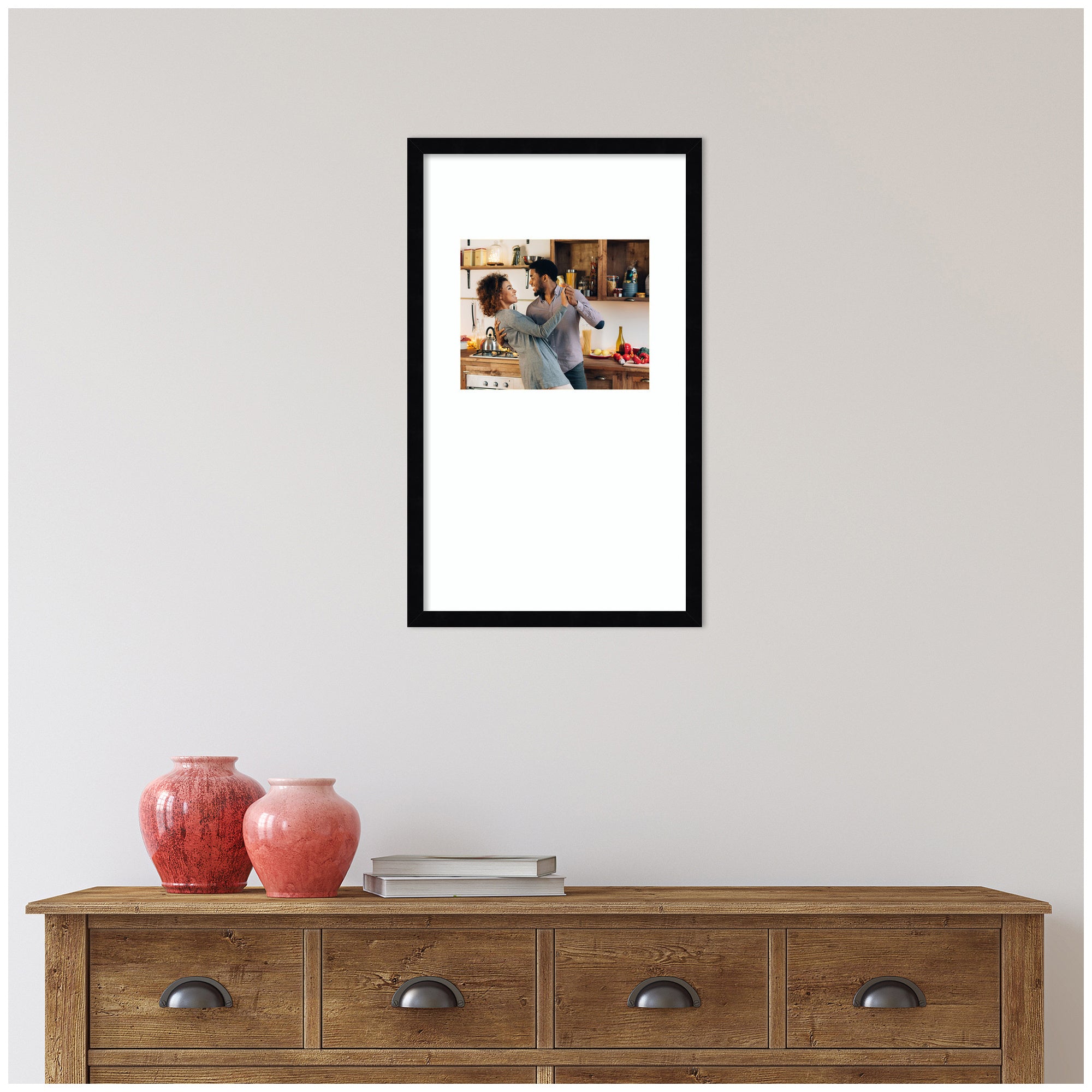 Wall Frame Svelte Noir Black 14x24 matted to 8x10 6
