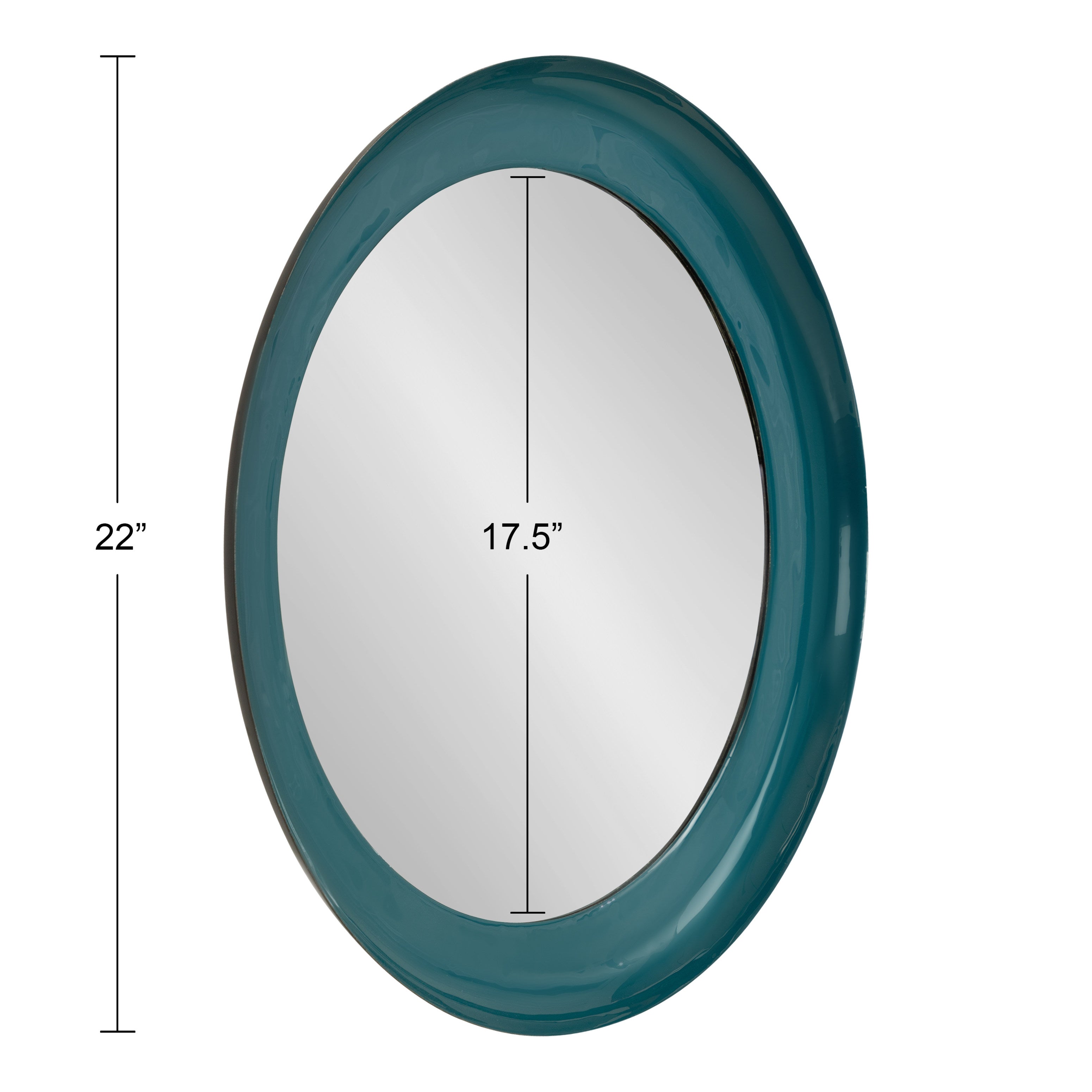 Round Mirror Teal Black 22x22 5