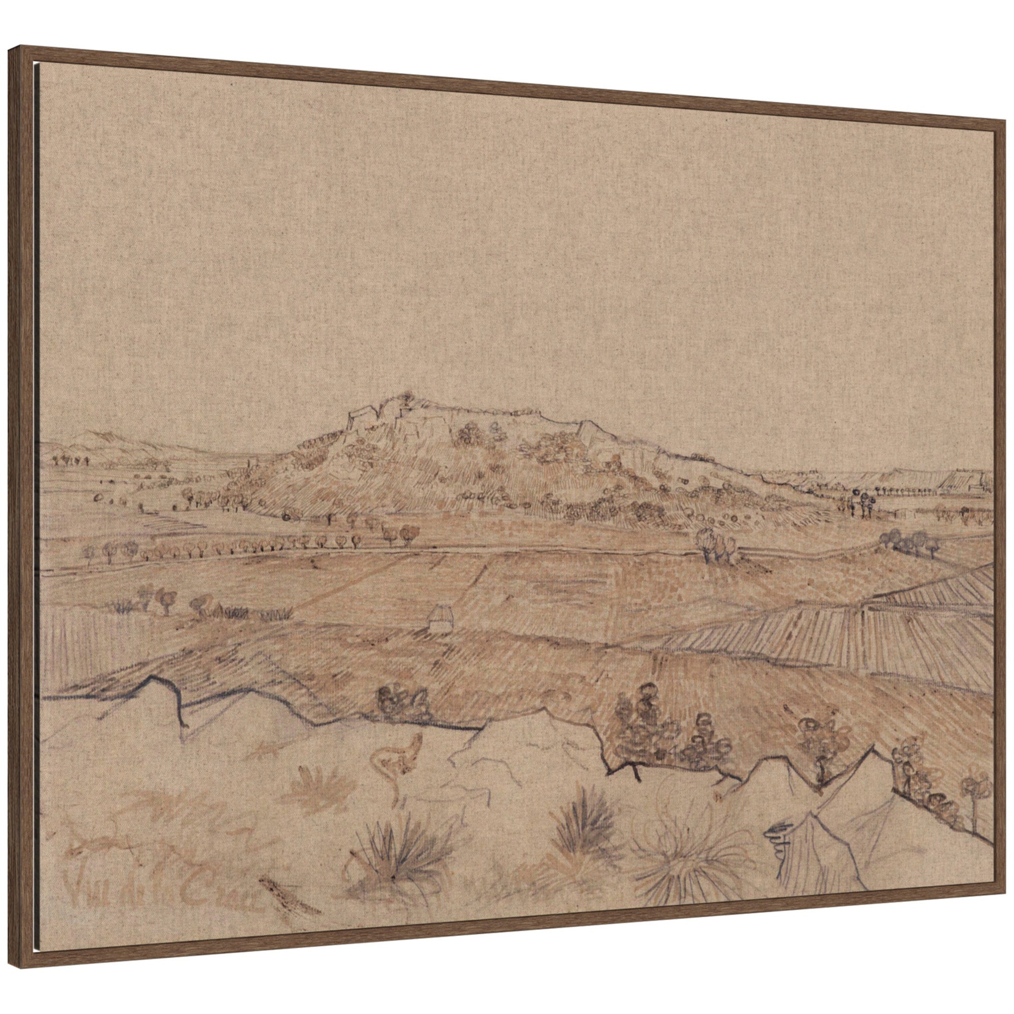 Framed Canvas 42x32 Sylvie Walnut 1