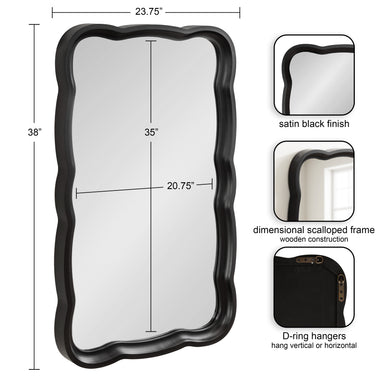 Scallop Mirror Black 24x38 2