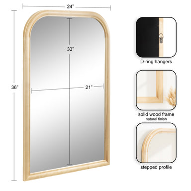 Arch Mirror Natural 24x36 2