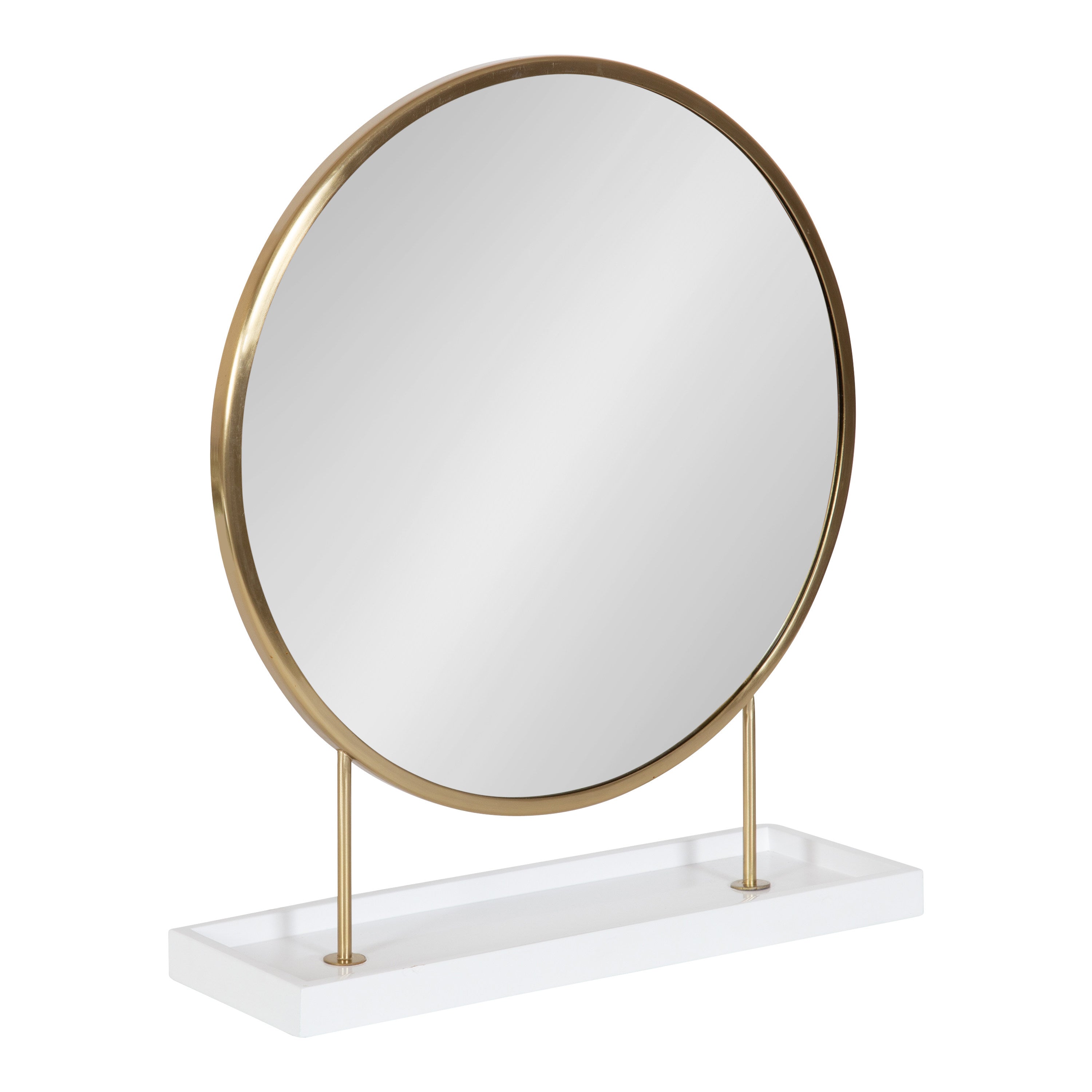 Tabletop Mirror White Gold 18x22 1