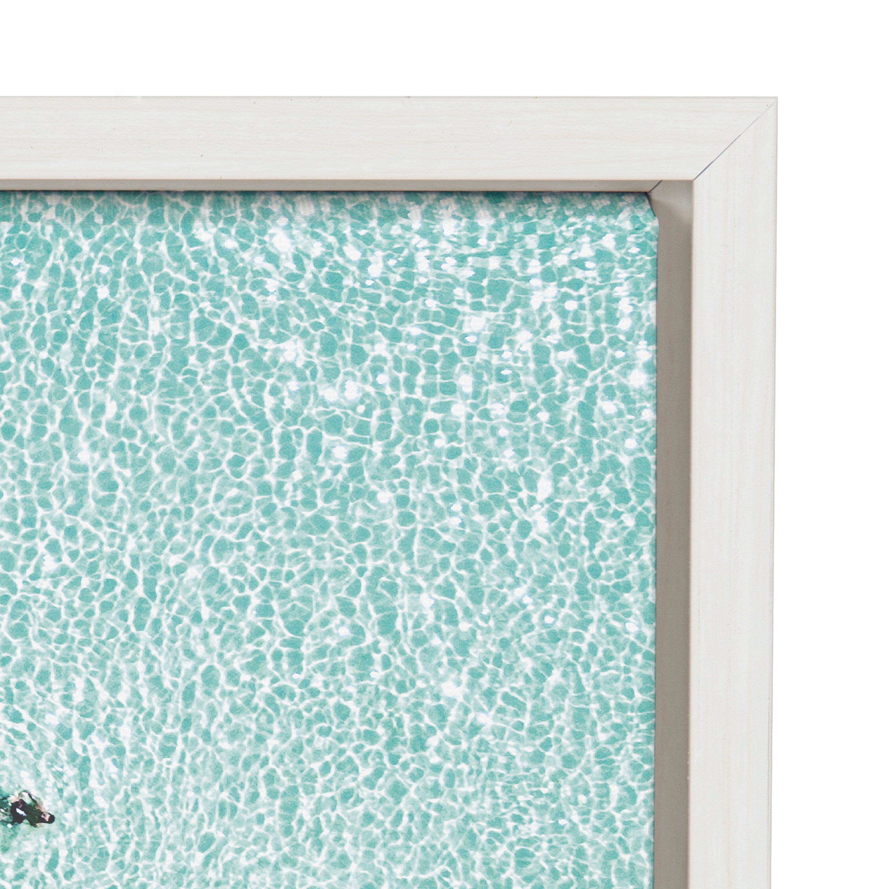 Sylvie Turquoise Beach from Above Framed Canvas by Amy Peterson Art Studio