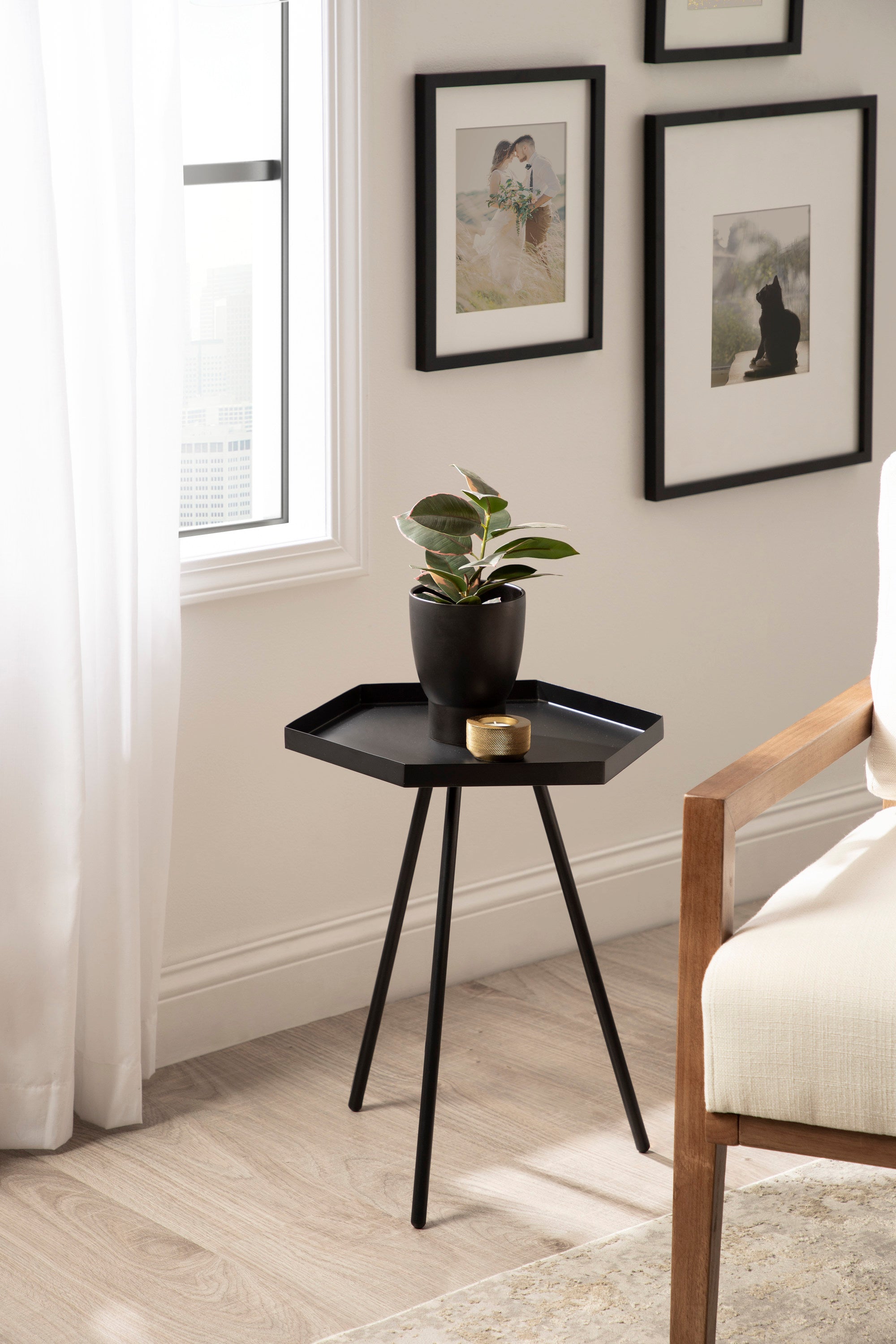 Side Table Black 17x15x20 5