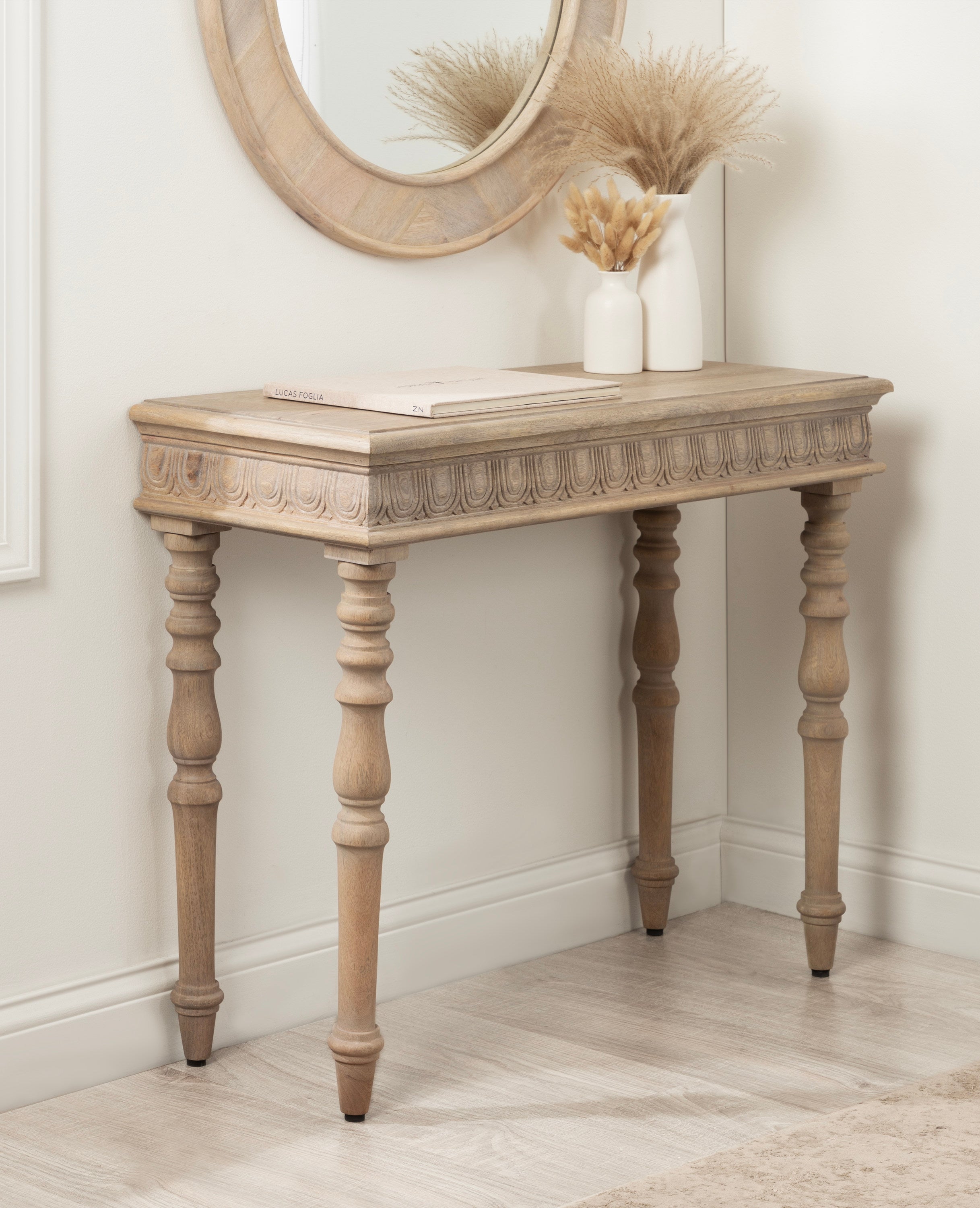 Console Table Natural Beige 36x14x30 7