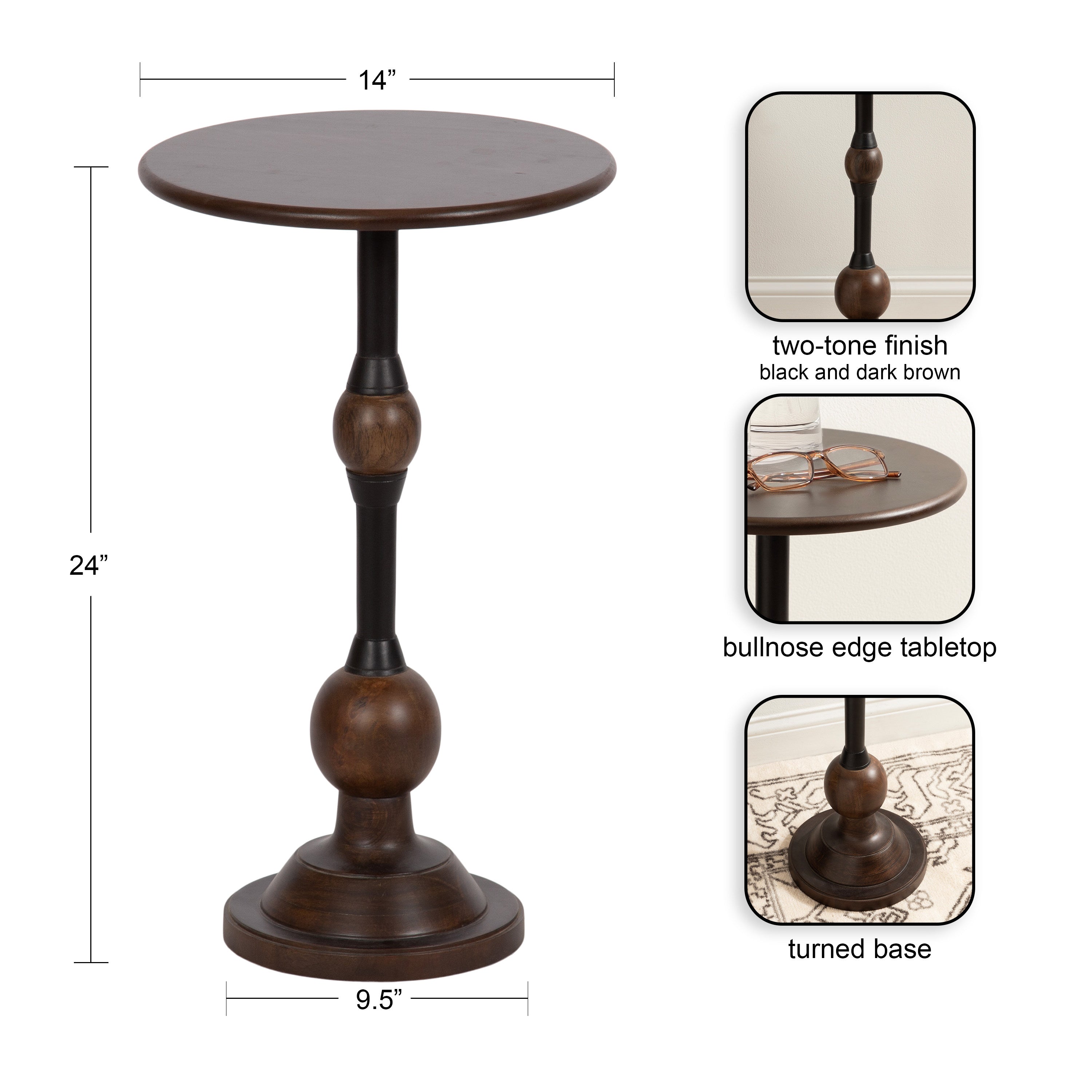 Rawlings Wood and Metal Side Table