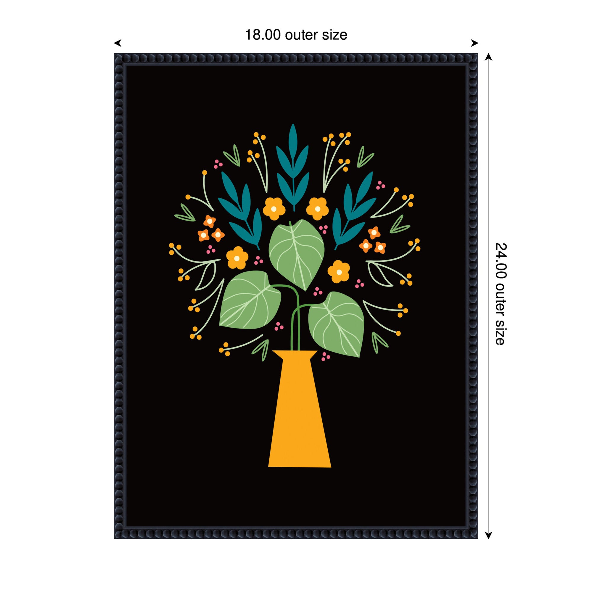 Sylvie Floral Yellow Vase Framed Canvas by Amber Leaders