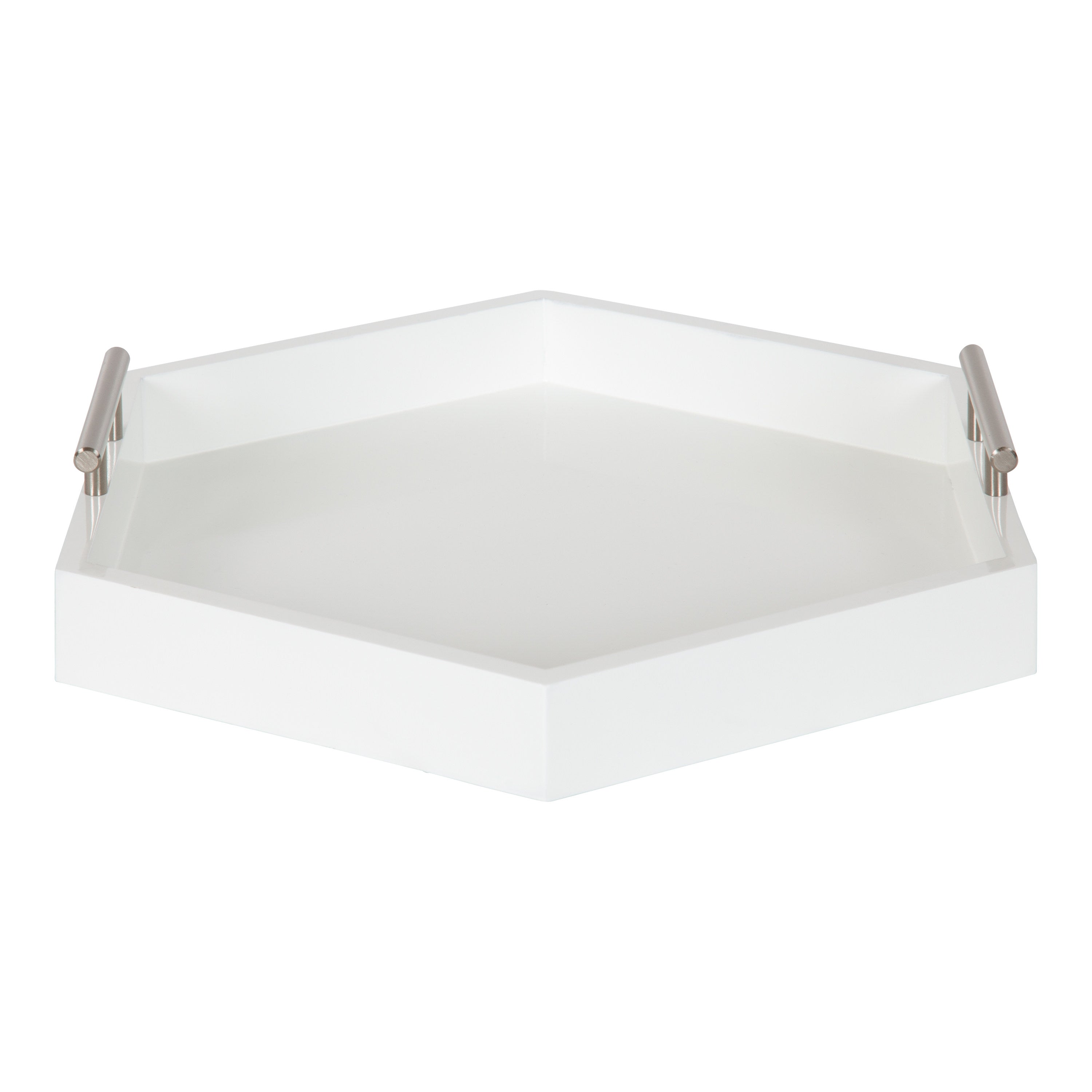 Single Tray White Silver 18x18 2