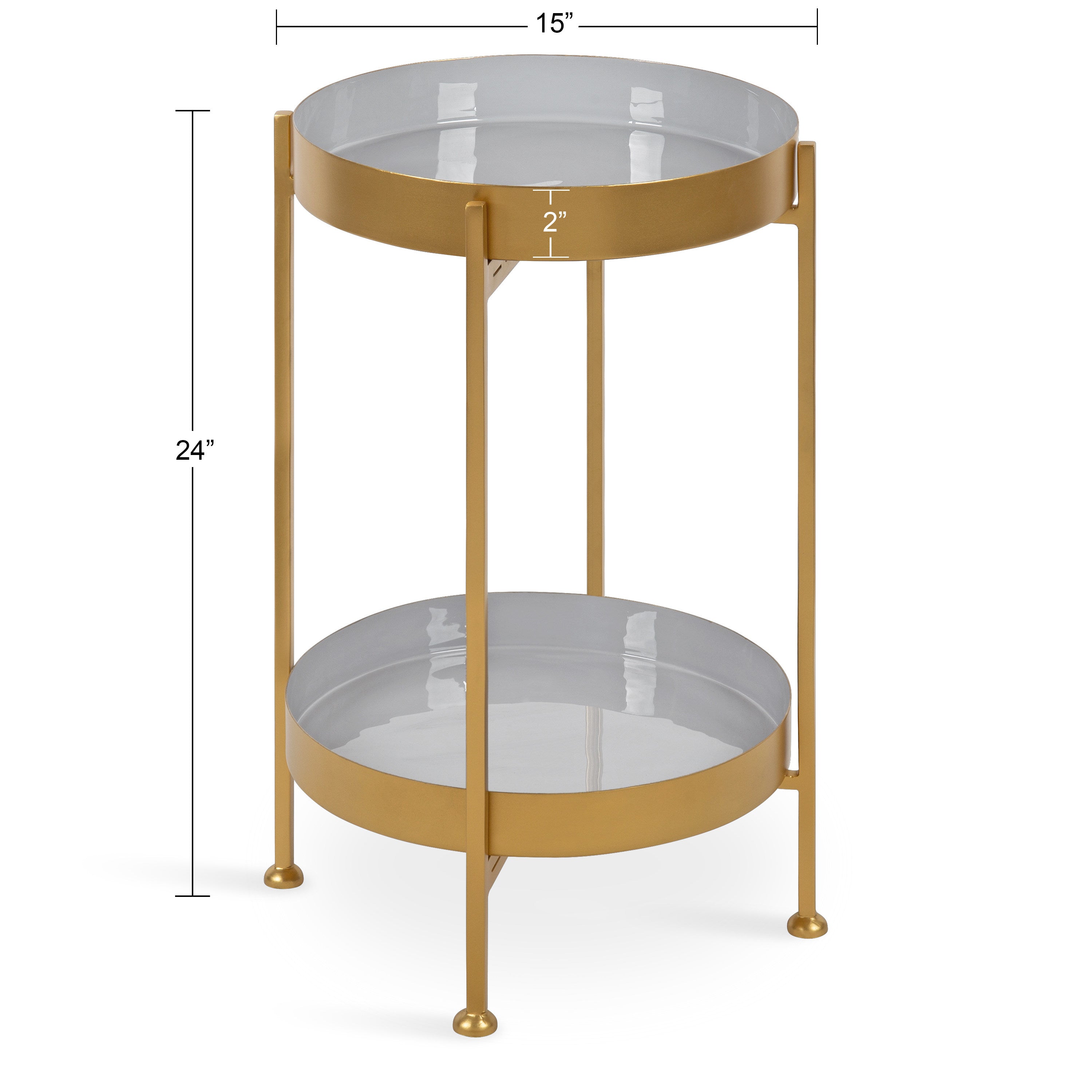 Side Table 15x15x24 Gold Gray 2