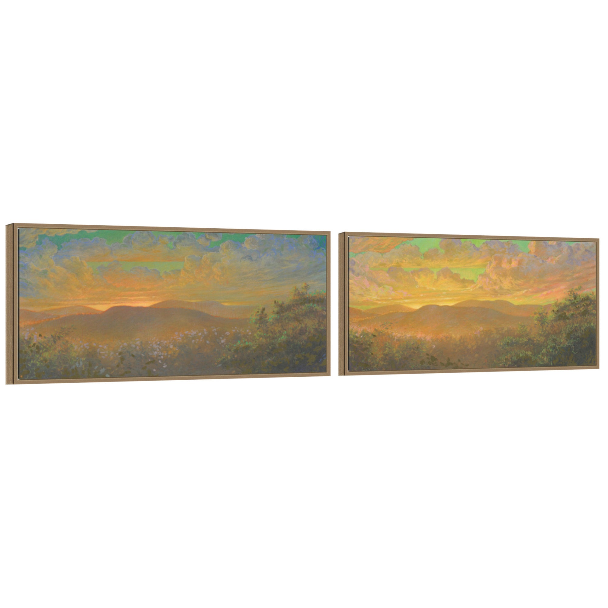 Art Set 2 Piece Set 18x40 Sylvie Dark Gold 1