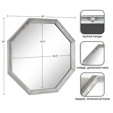 Octagon Mirror Silver 26x26 2