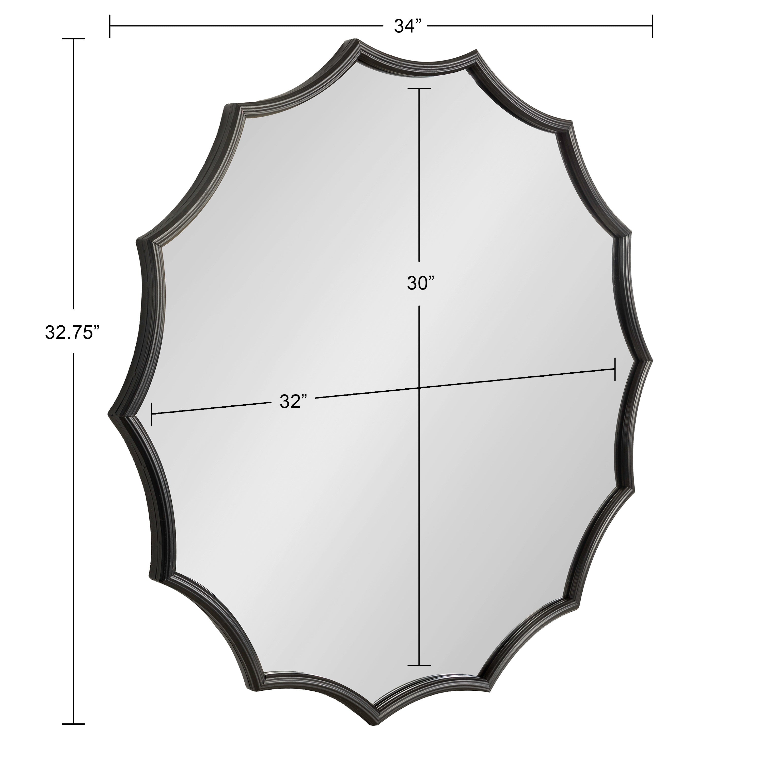 Lalina Scalloped Round Framed Accent Mirror