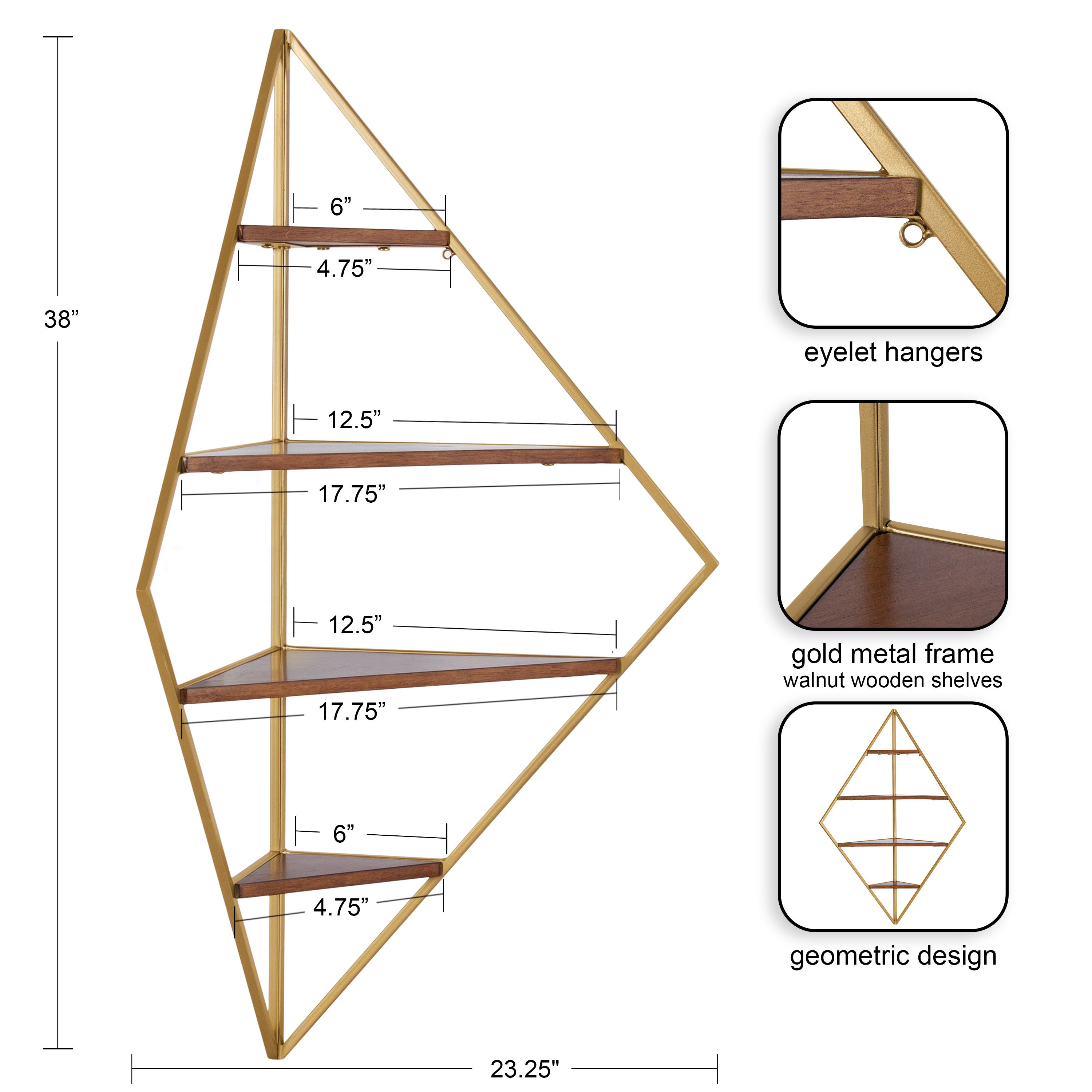 Accent Shelf Walnut Brown 24x17x38 2