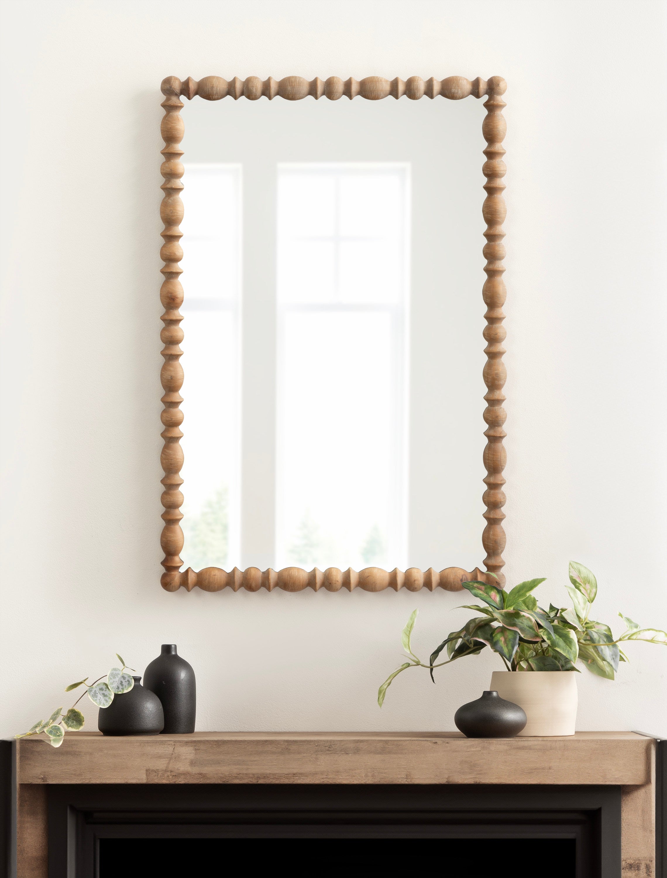 Rectangle Mirror 23x34 Rustic Brown 7