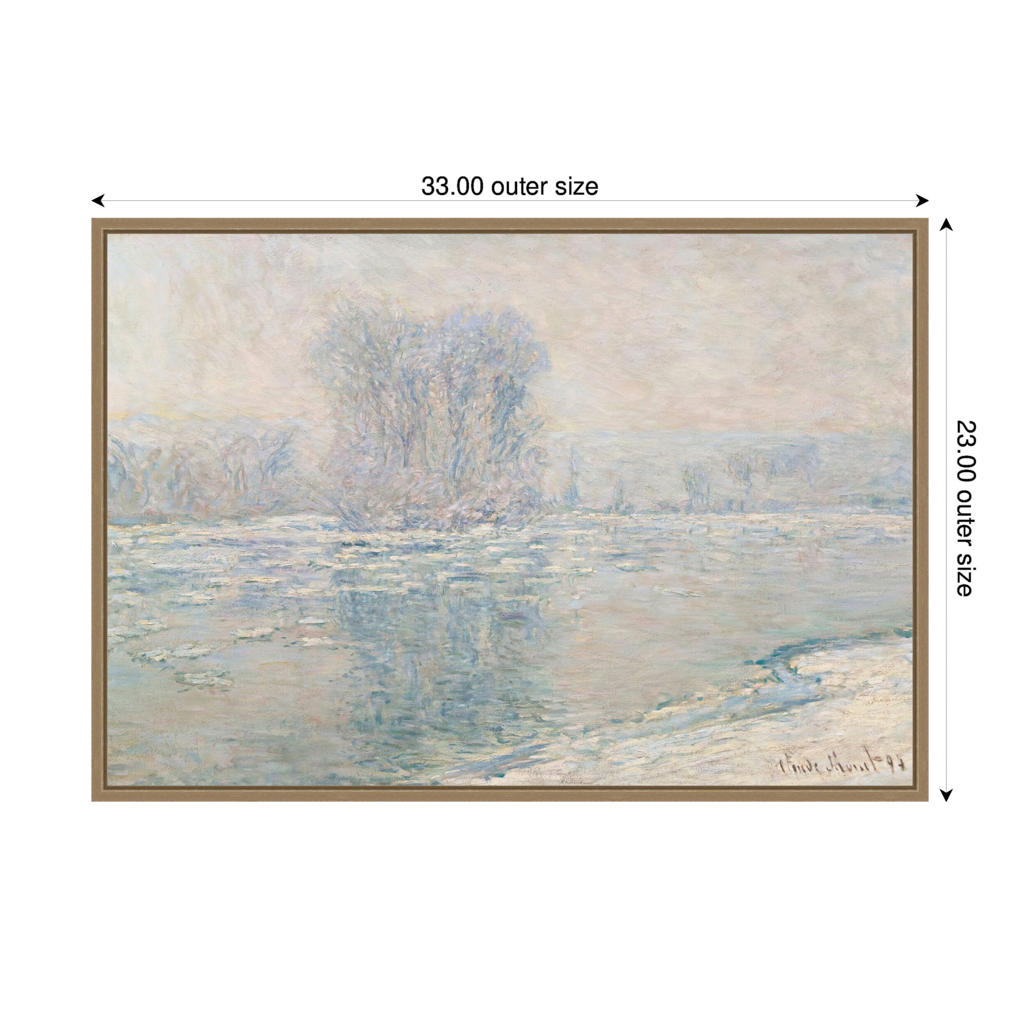 Framed Canvas Sylvie Dark Gold 33x23 2