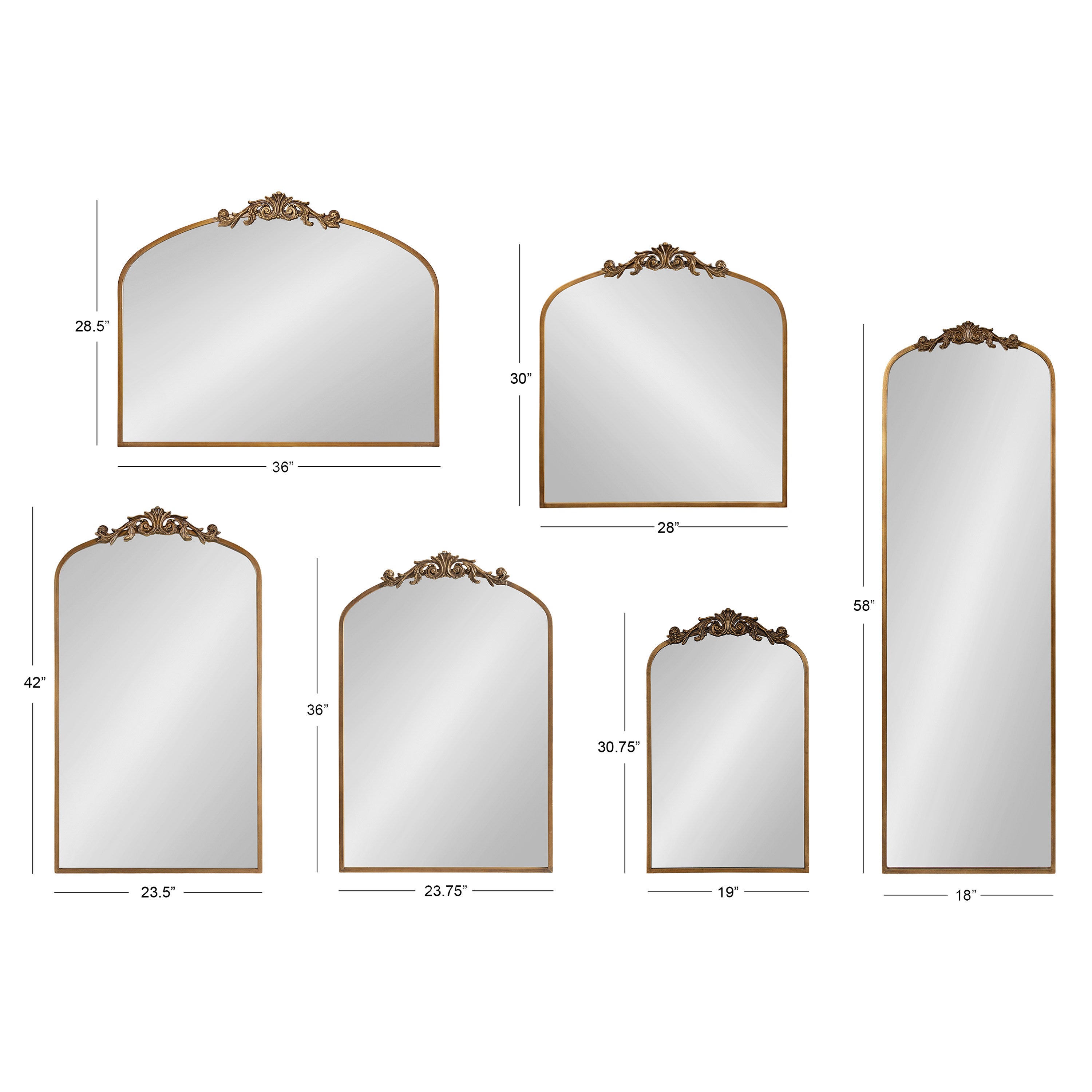 Full Length Mirror 18x58 Gold 6