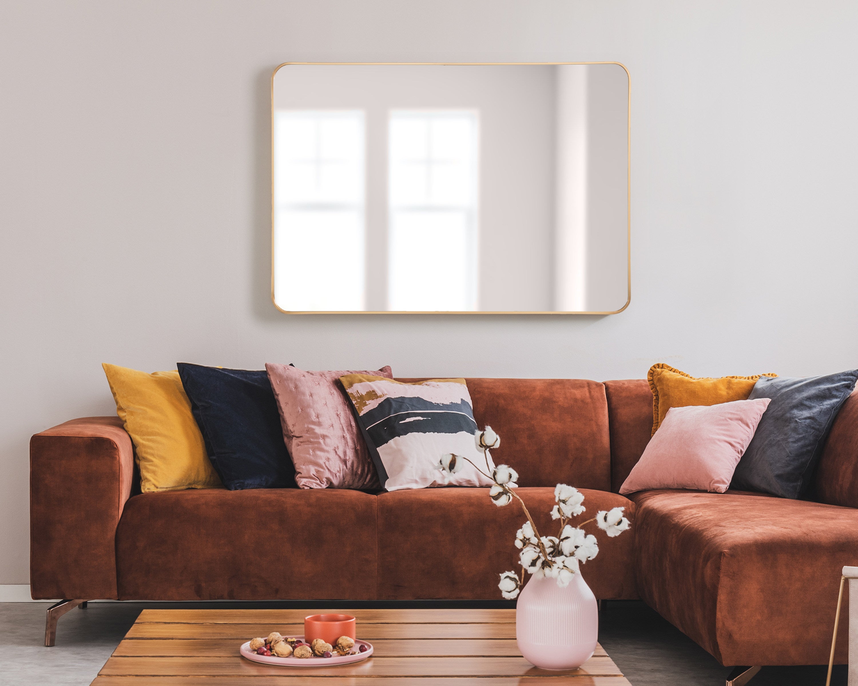 Rectangle Mirror Gold 30x42 7