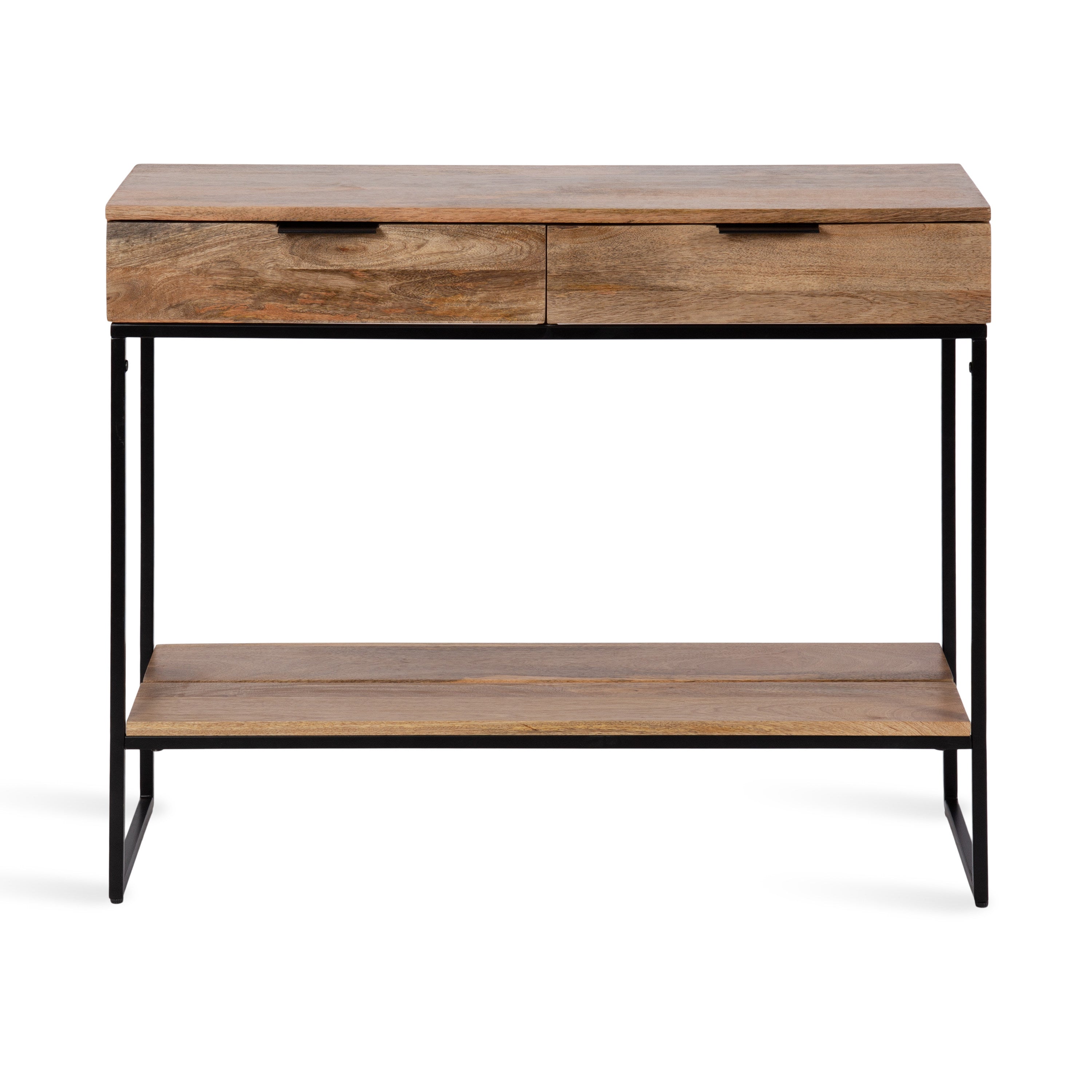 Console Table Natural Black 36x13x31 5