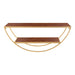 Accent Shelf Walnut Brown Gold 26x11 4