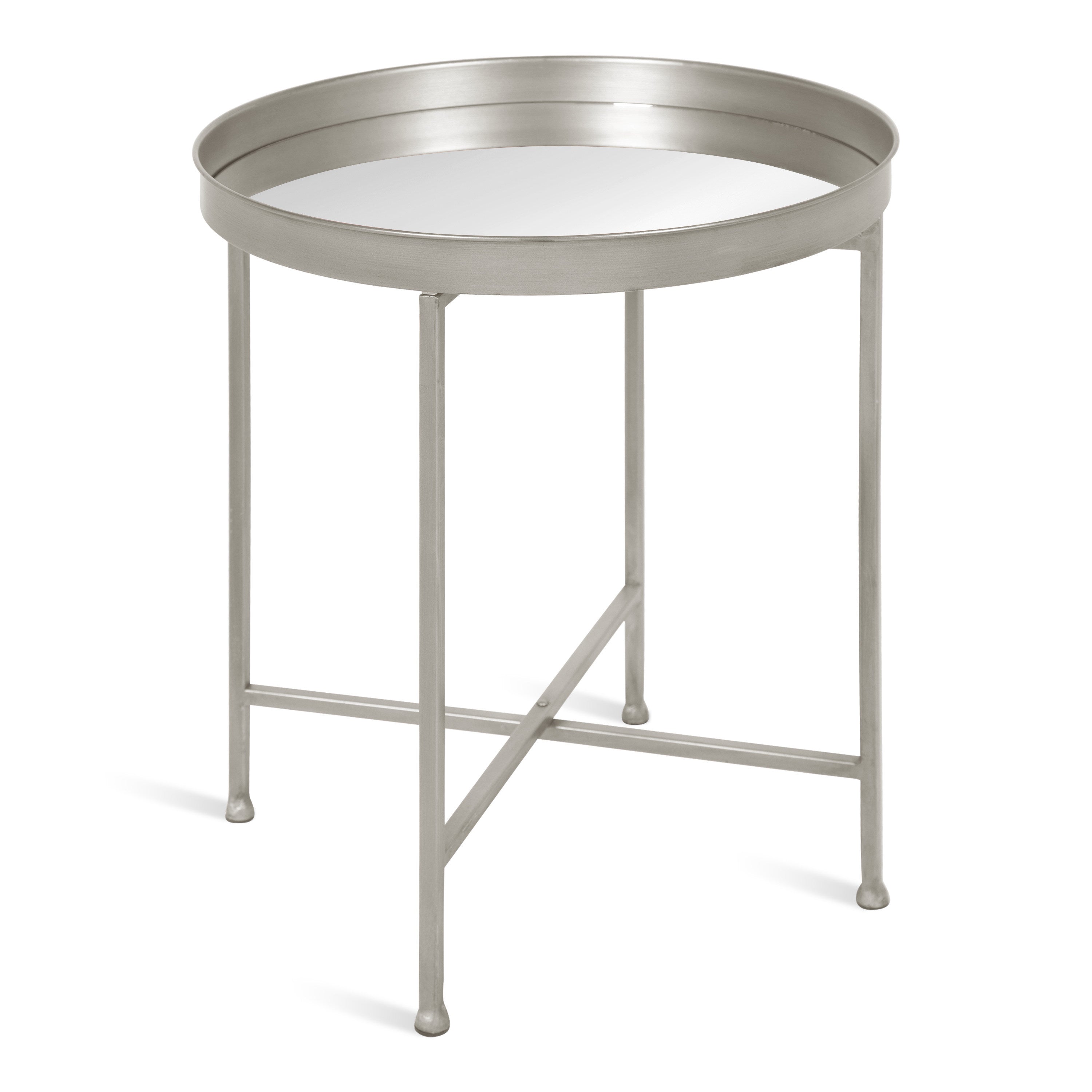 Side Table Silver Mirror 18.25x18.25x22 1