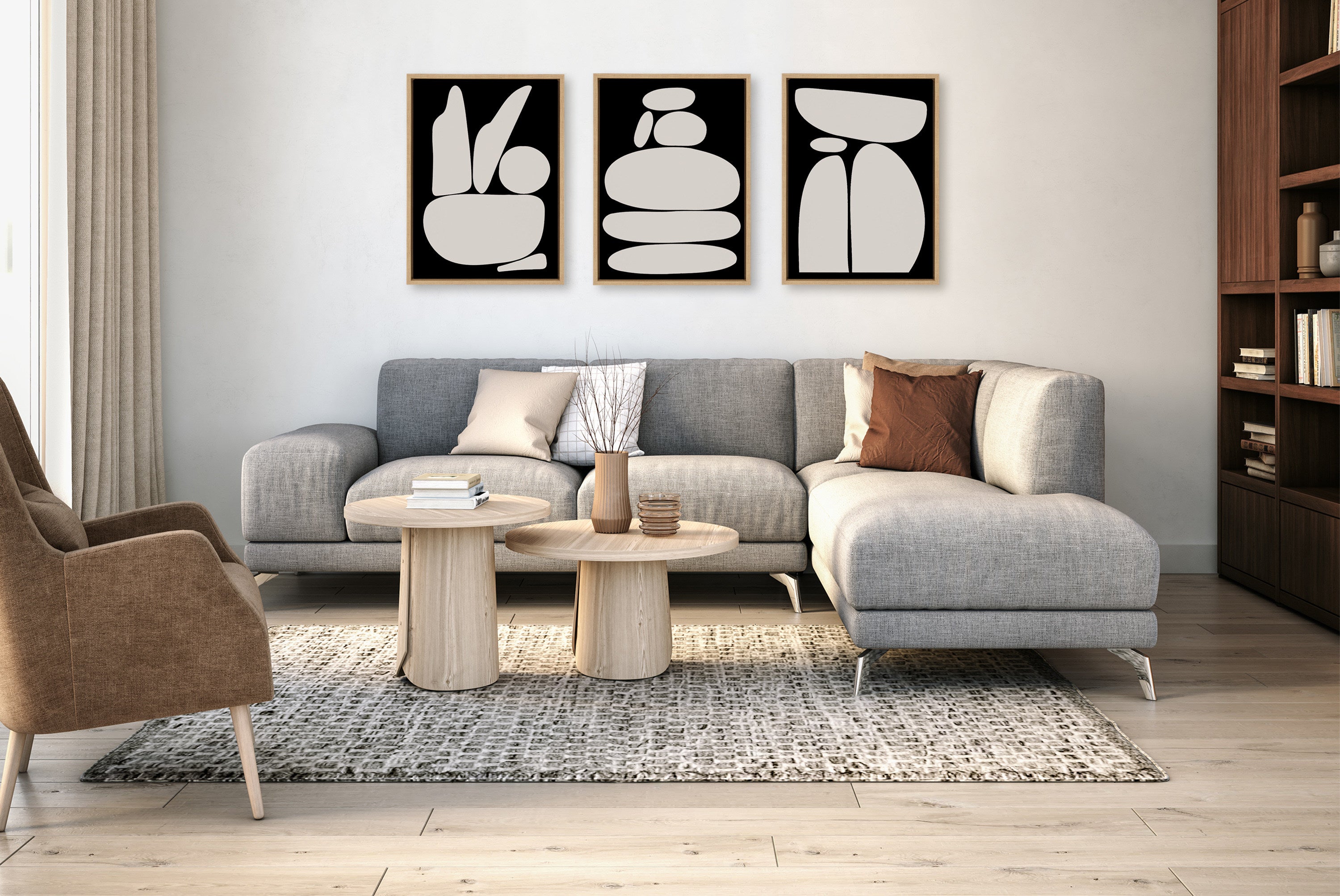 Art Set 3 Piece Set 18x24 Sylvie Natural 5